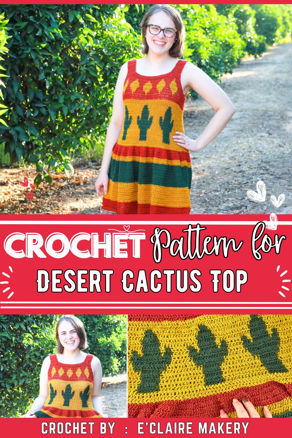 Desert Cactus Top and Dress: Free Tapestry Crochet Pattern Tutorial