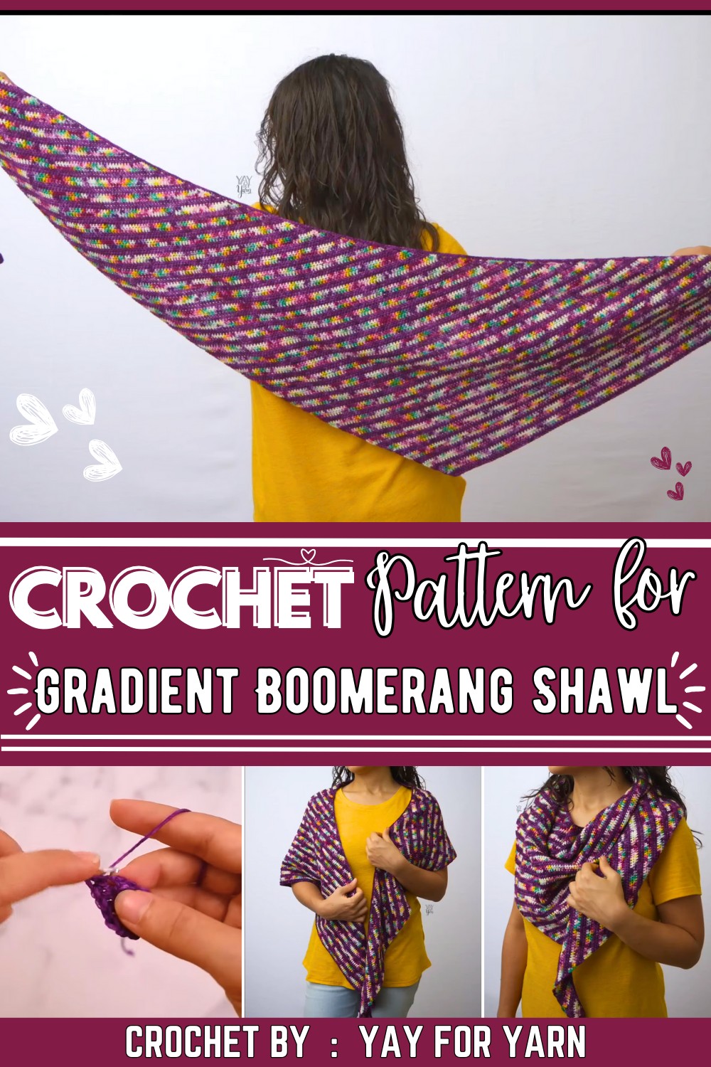 Double Gradient Boomerang Shawl