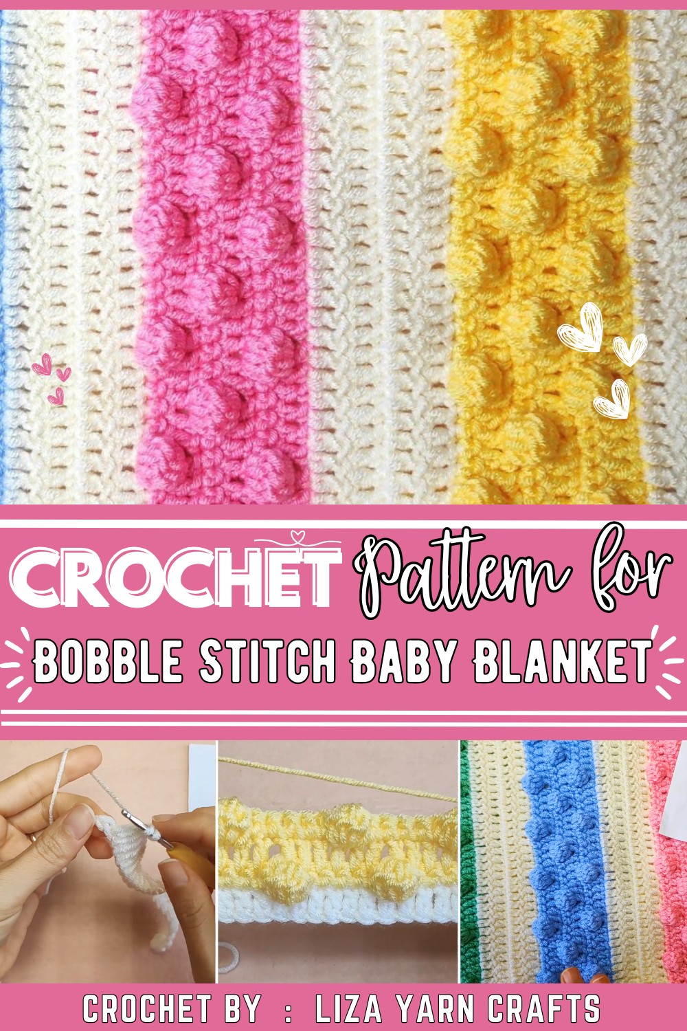 Easy Crochet Baby Blanket with Bobble Stitch