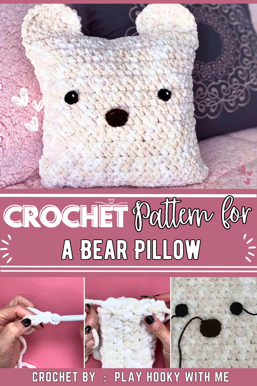 Easy Crochet Pillow Crochet a Bear Pillow