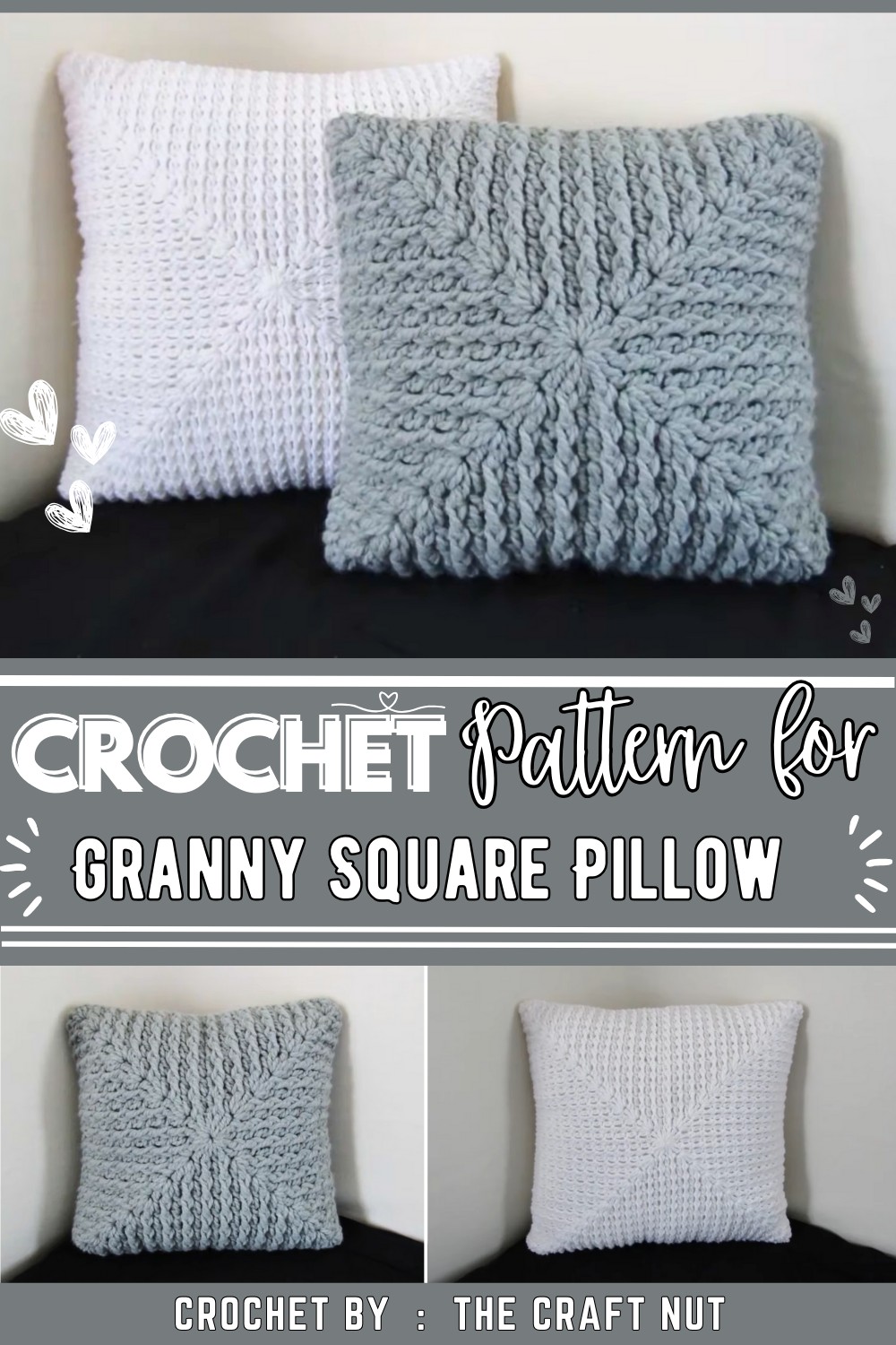 Easy Textured Granny Square Pillow