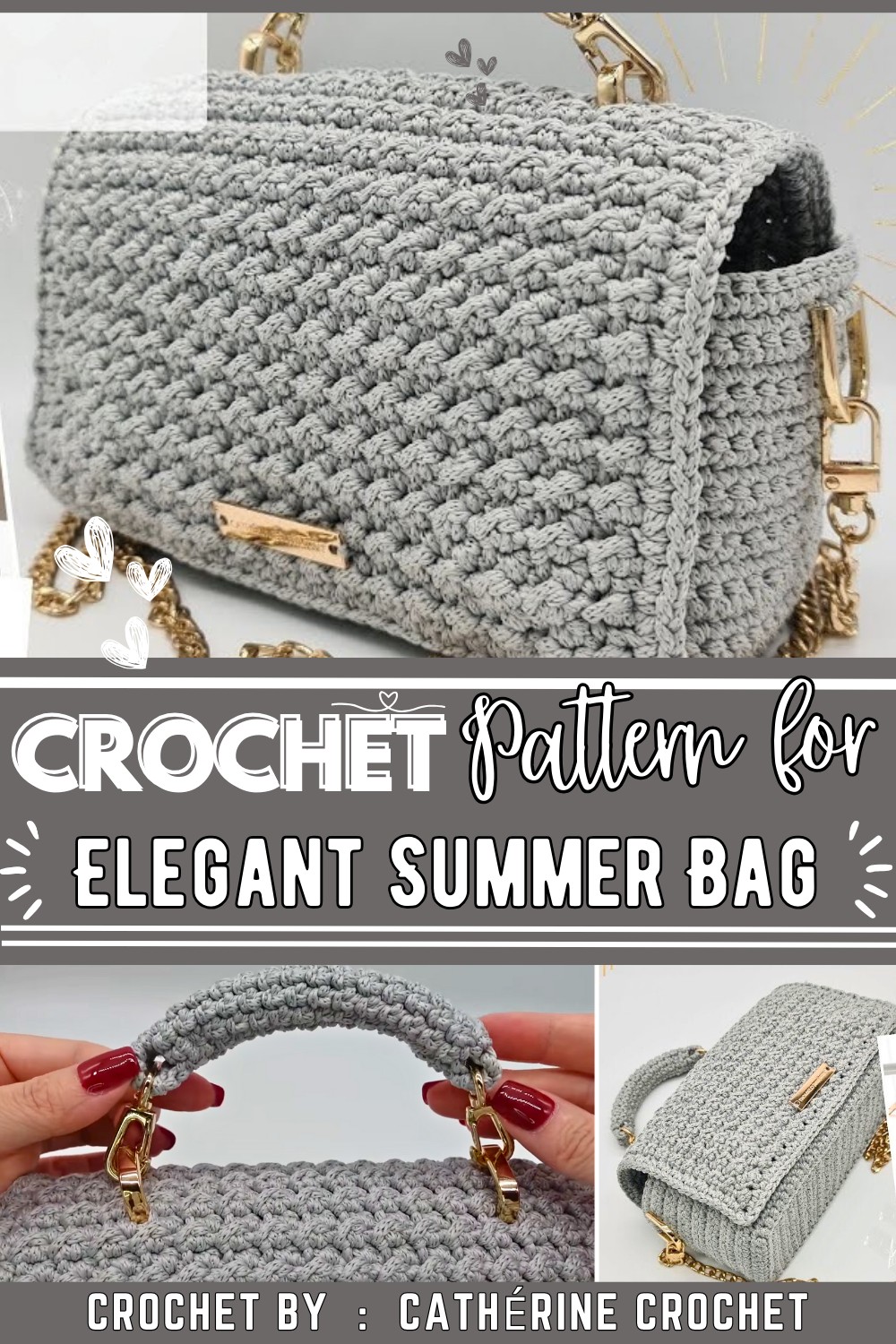 Elegant Summer Bag  Crochet Bag  Shoulder Bag