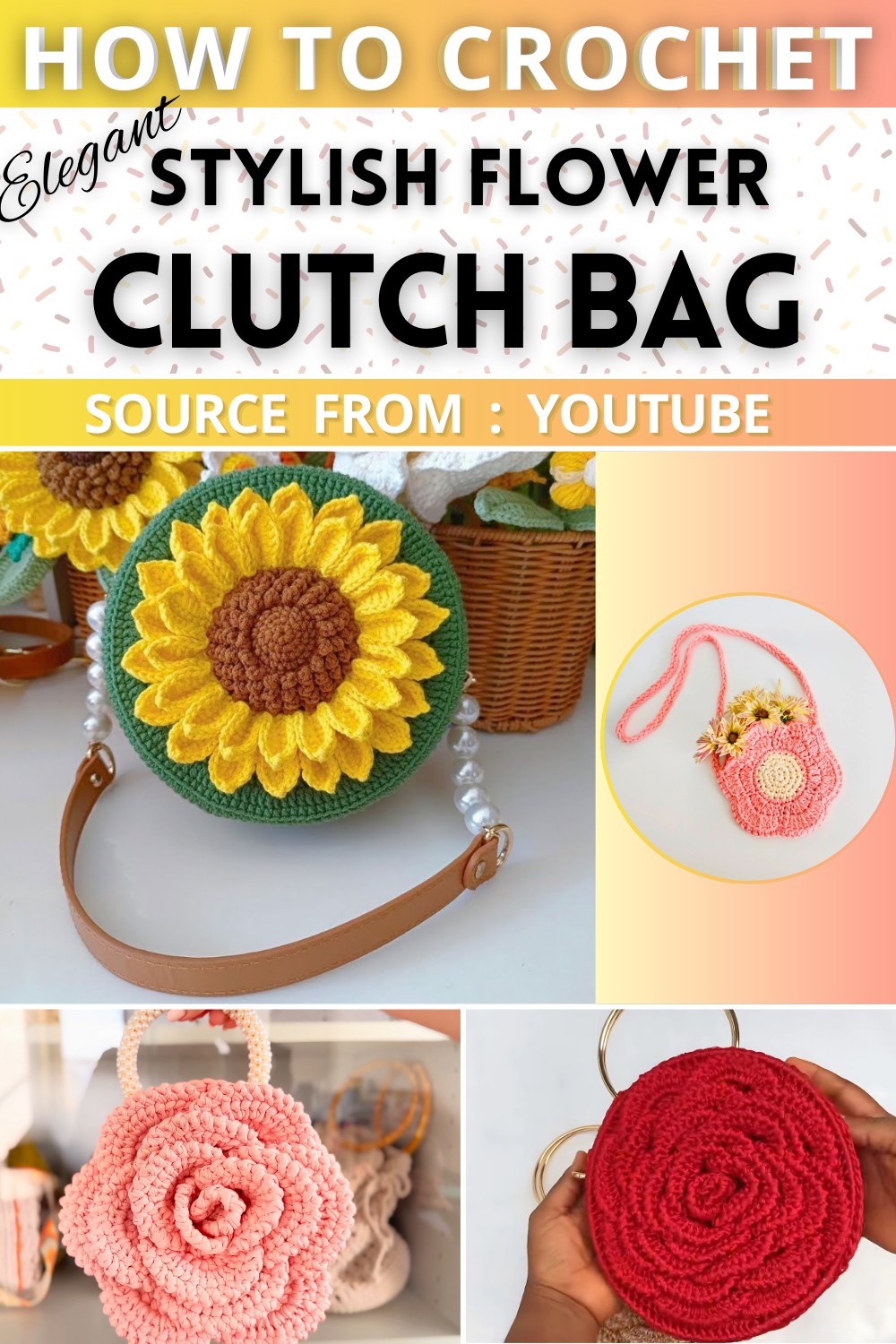 Flower Clutch Bag Free Crochet Pattern