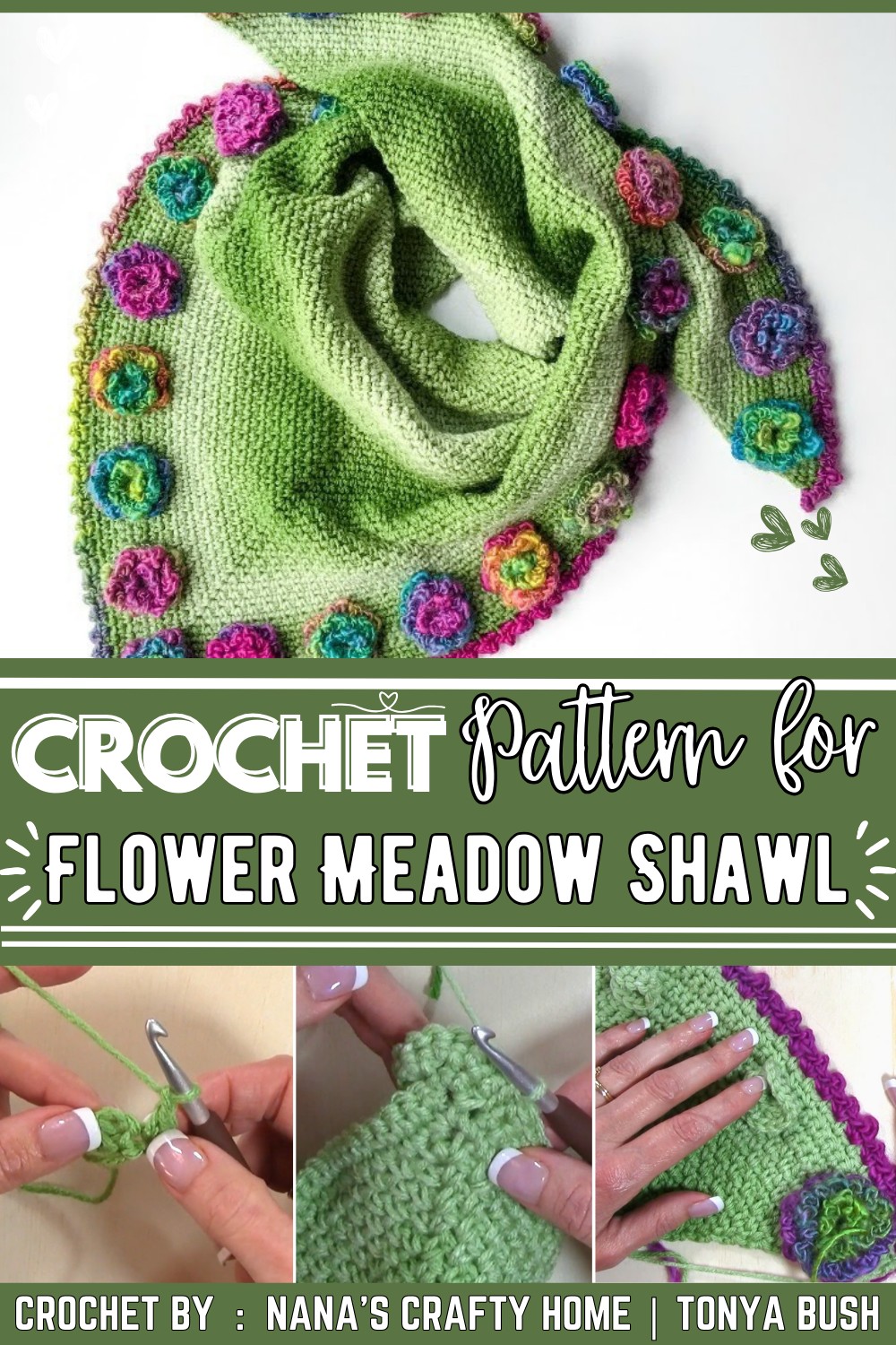 Flower Meadow Shawl Crochet Tutorial