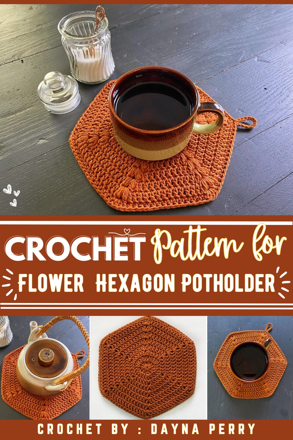 Flower Power Hexagon Potholder