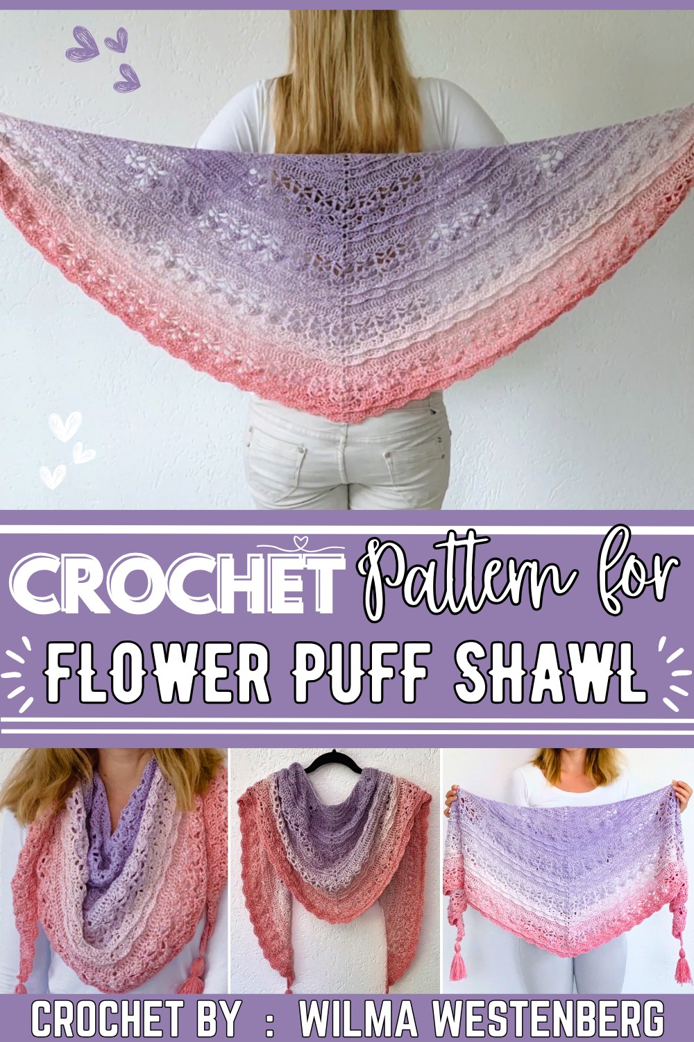 Flower Puff Shawl Free Crochet Pattern