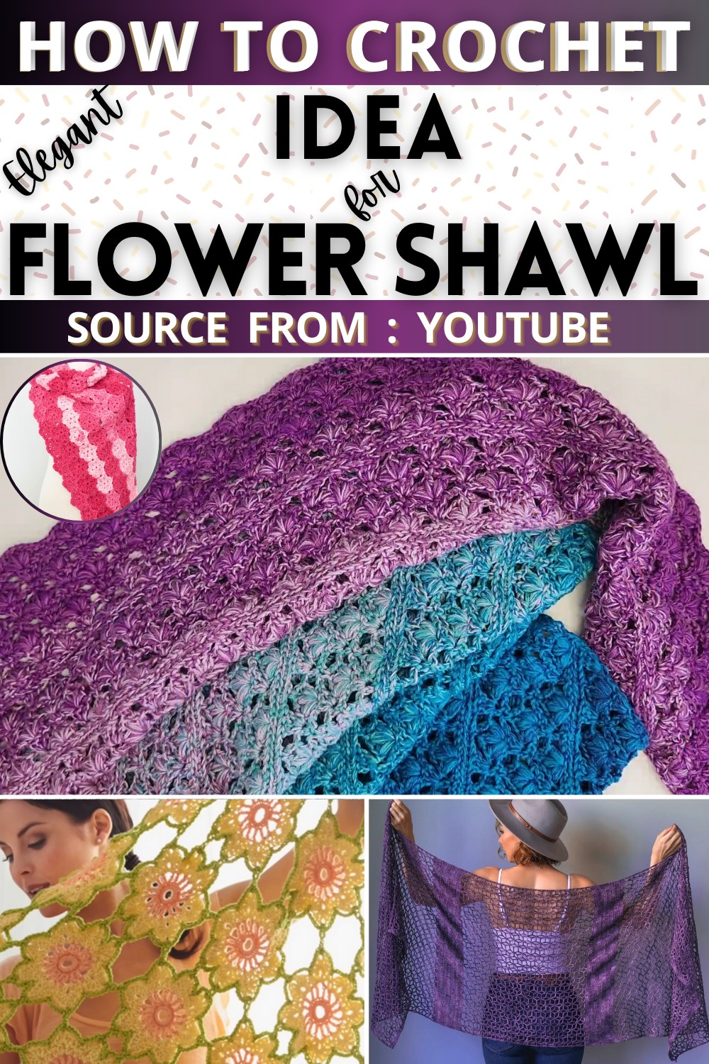 Flower Shawl Free Crochet Patterns