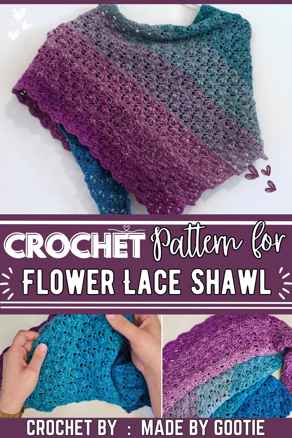 Free Crochet Lace Shawl Pattern Flower Lace Crochet Shawl