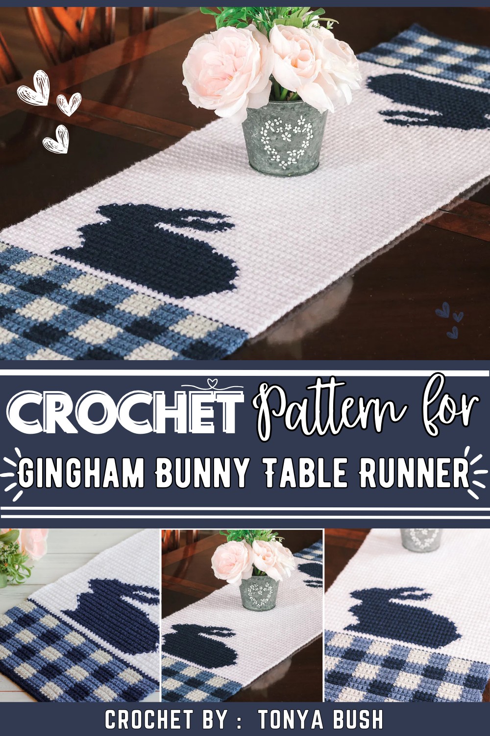 Gingham Bunny Table Runner