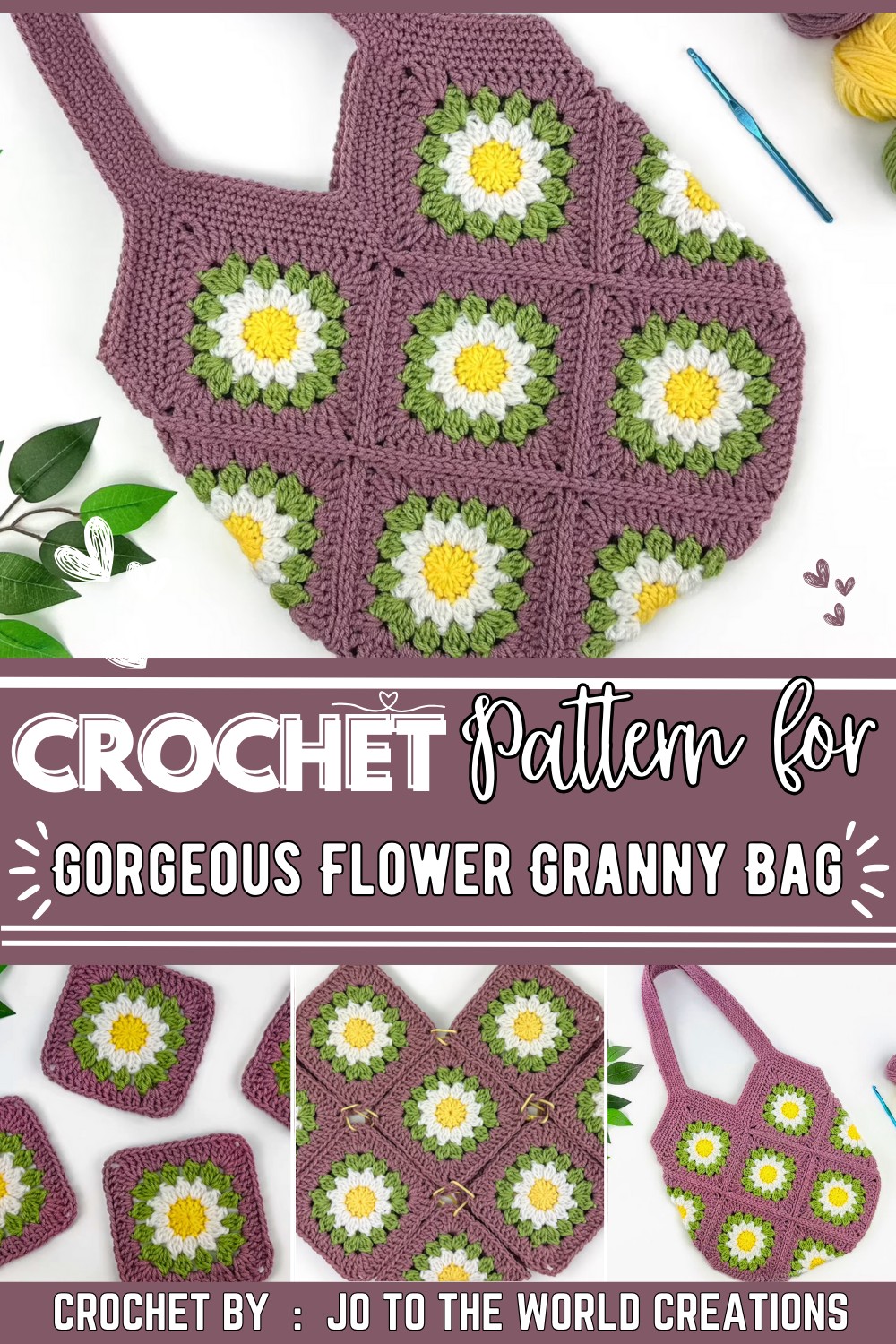 Gorgeous Flower Granny Square Bag Crochet Tutorial Made Easy