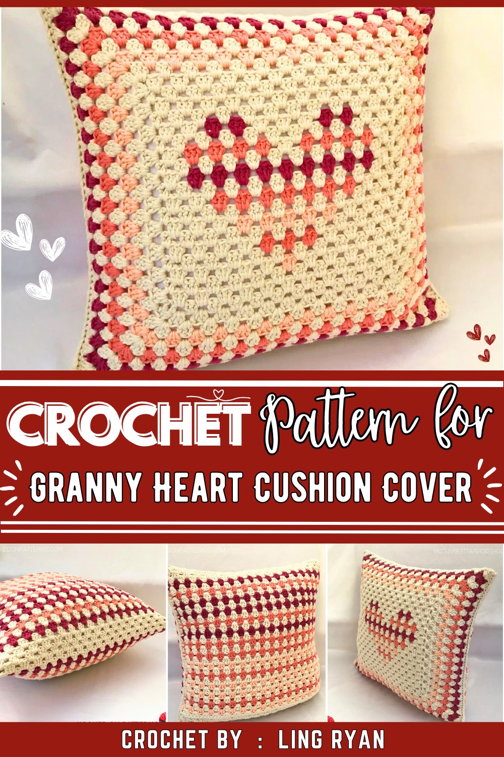 Granny Heart Cushion Cover