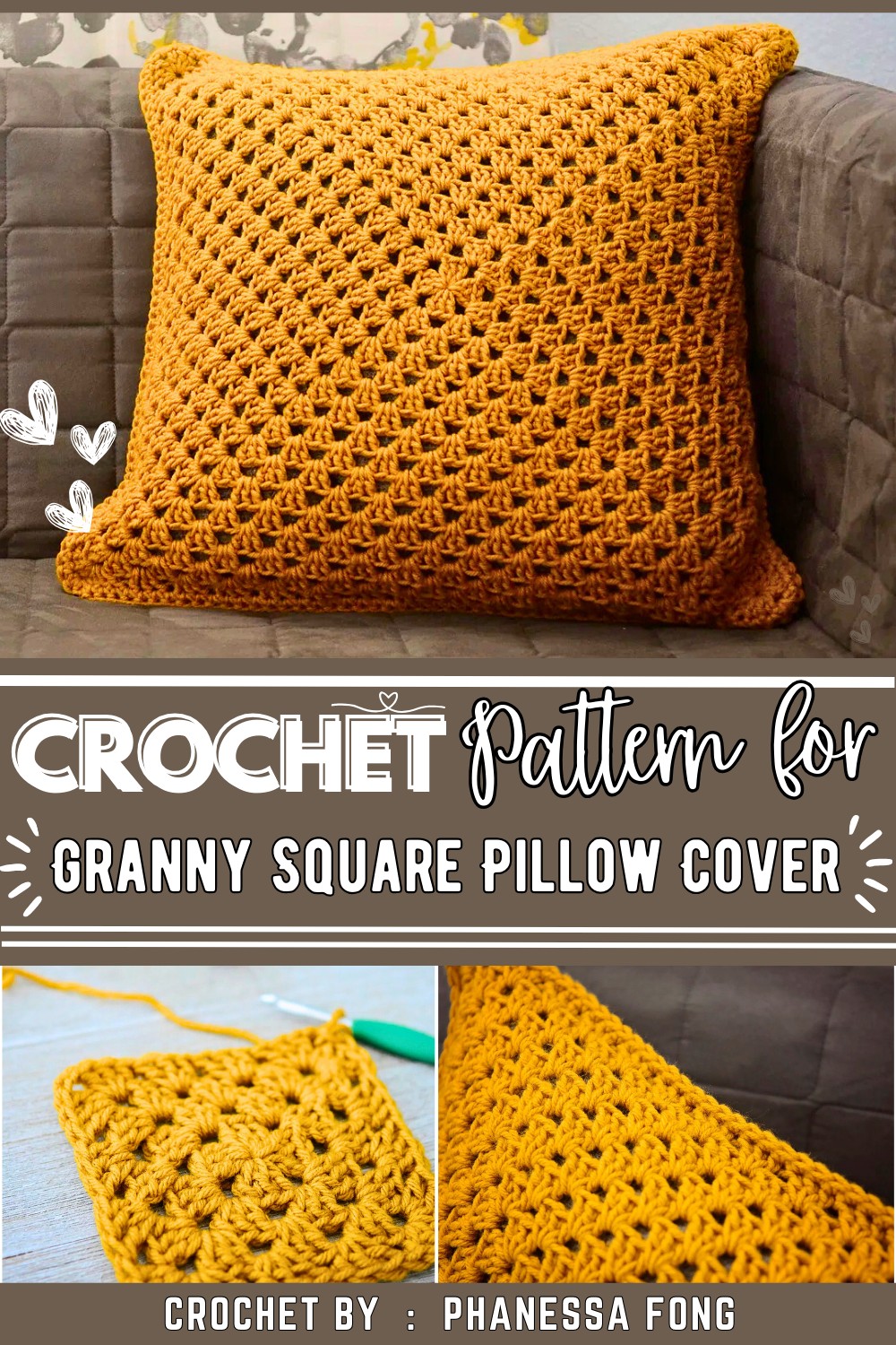 Granny Square Pillow Cover 1
