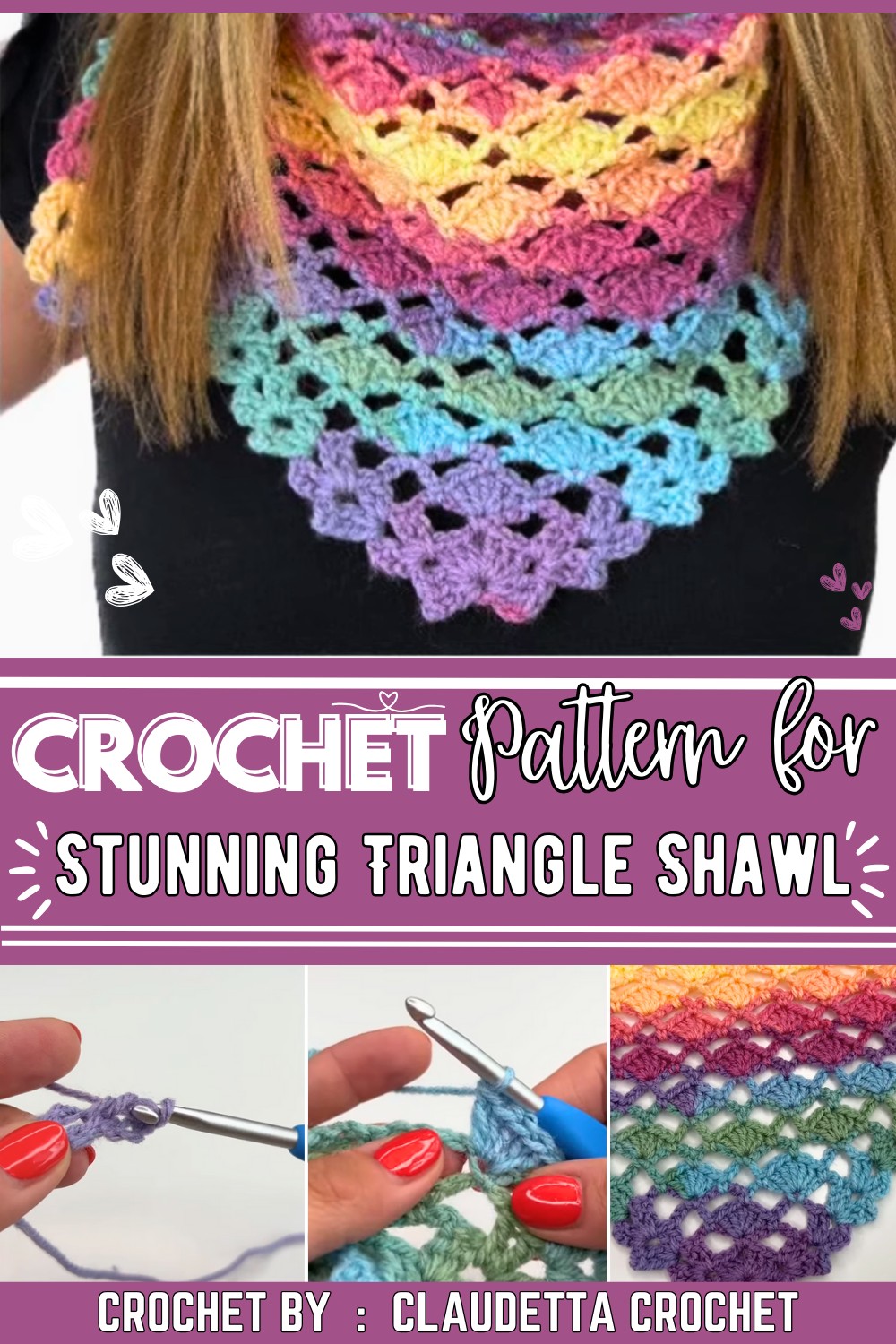 How To Crochet A Stunning Triangle Shawl Quick & Easy Tutorial