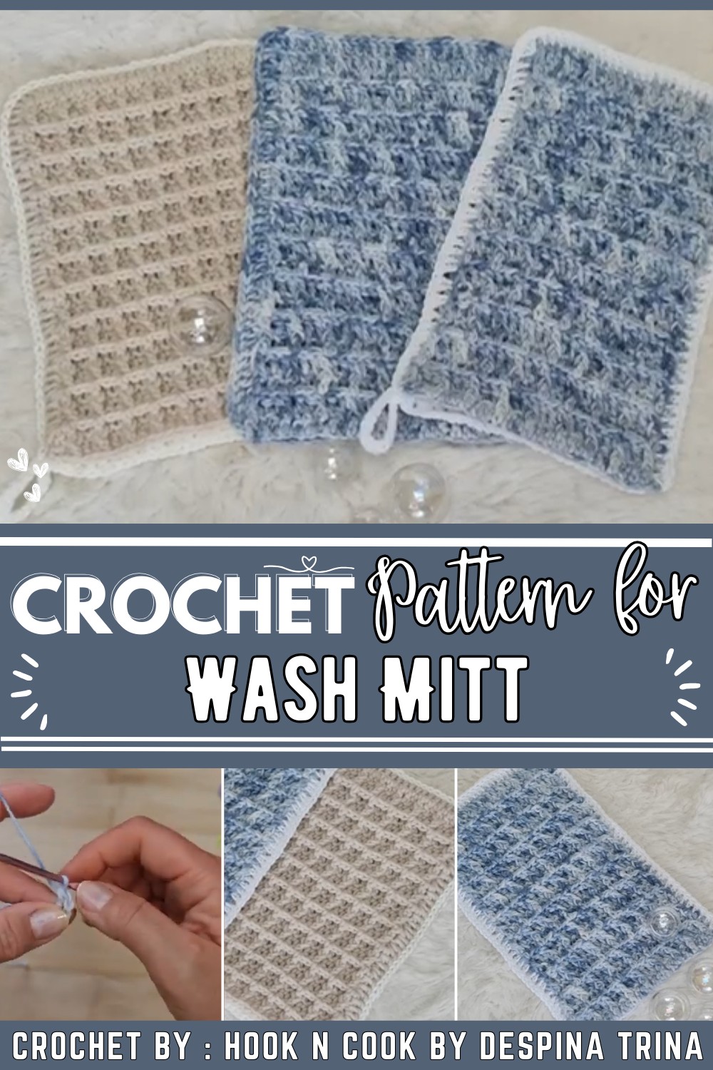 How To Crochet A Wash Mitt With The Waffle Stitch
