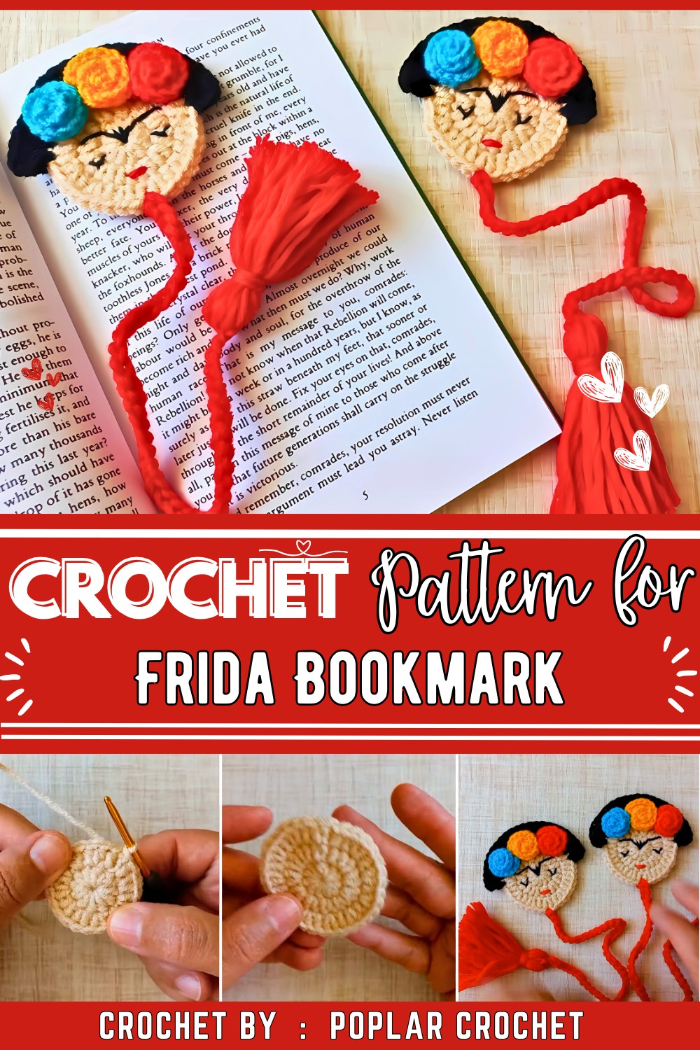 How To Make A Unique Crochet Frida Bookmark