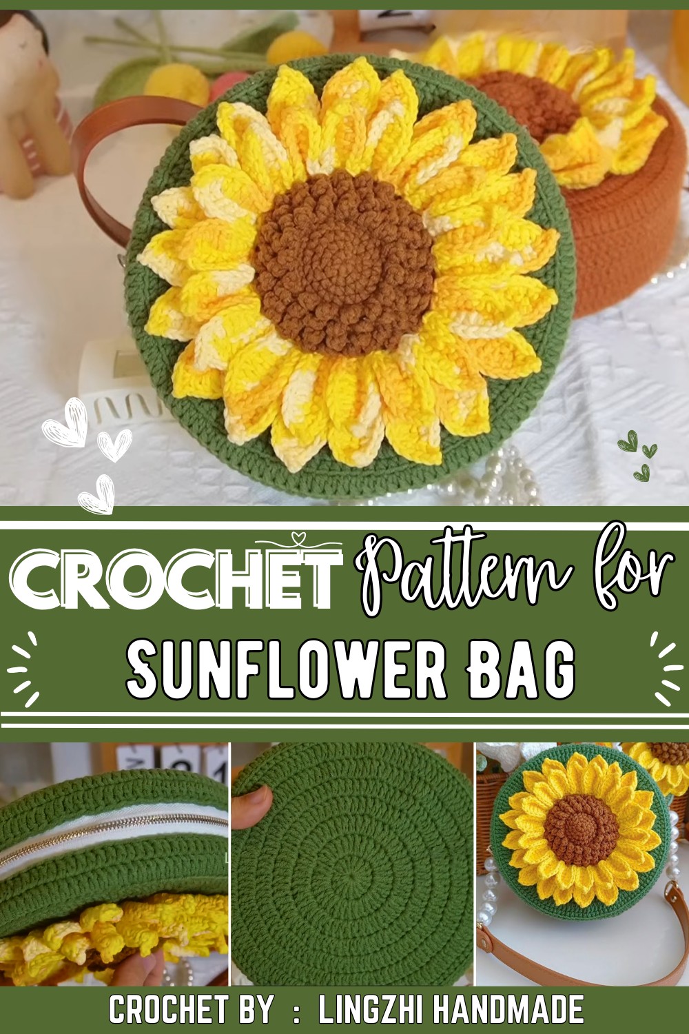 How to Crochet Sunflower Bag Crochet Flower Bag Tutorial