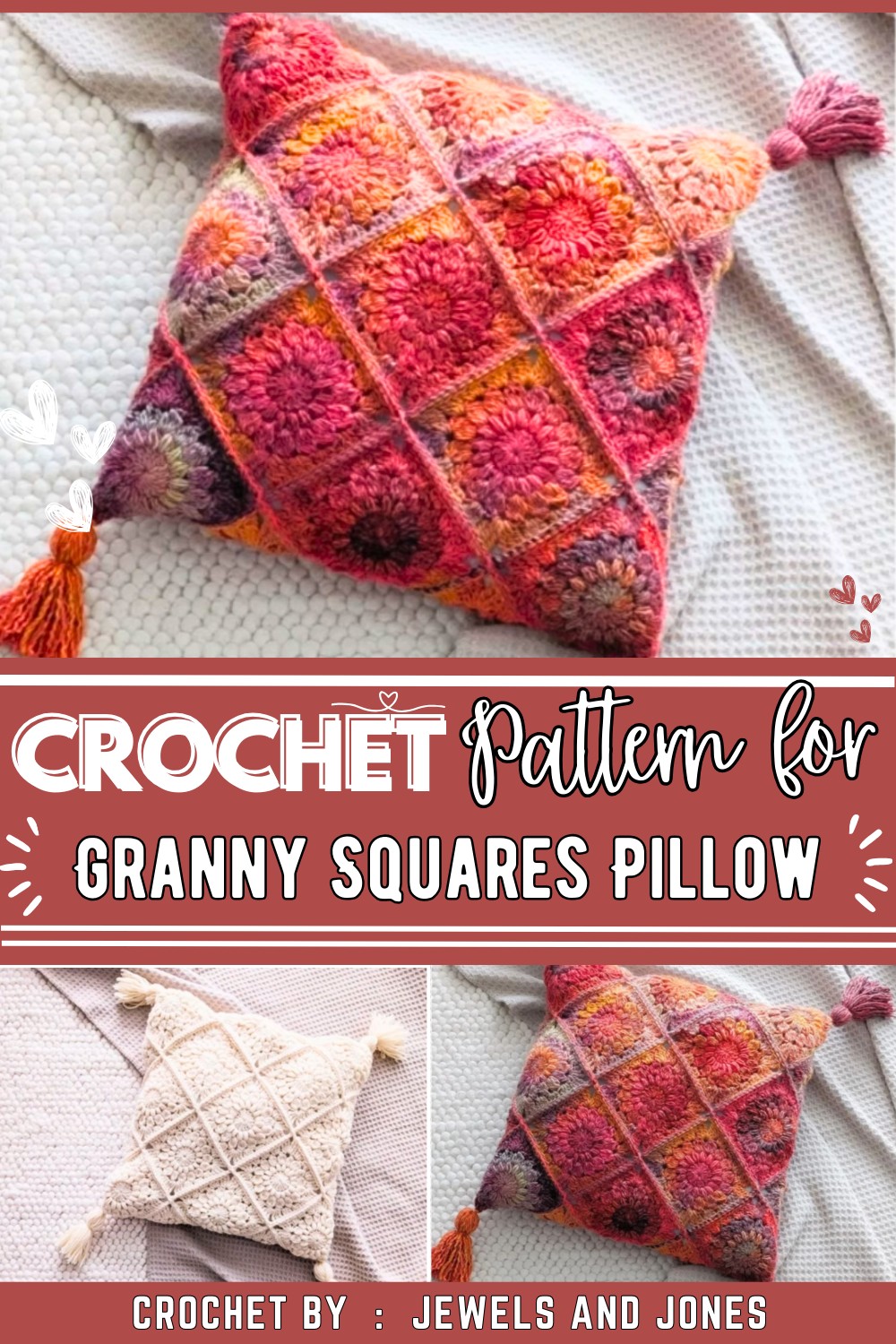 How to Crochet a Pillow Using Only Granny Squares - Free Pattern