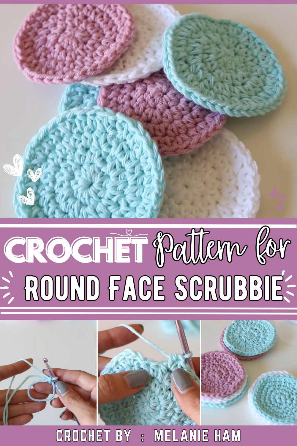 How to Crochet a Round Face Scrubbie