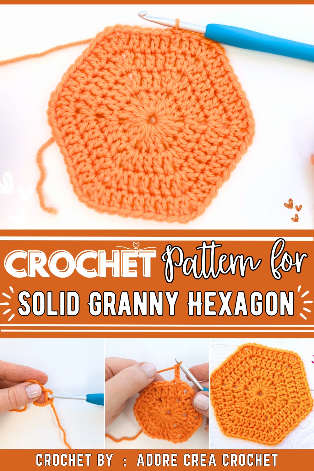 How to Crochet a Solid Granny Hexagon