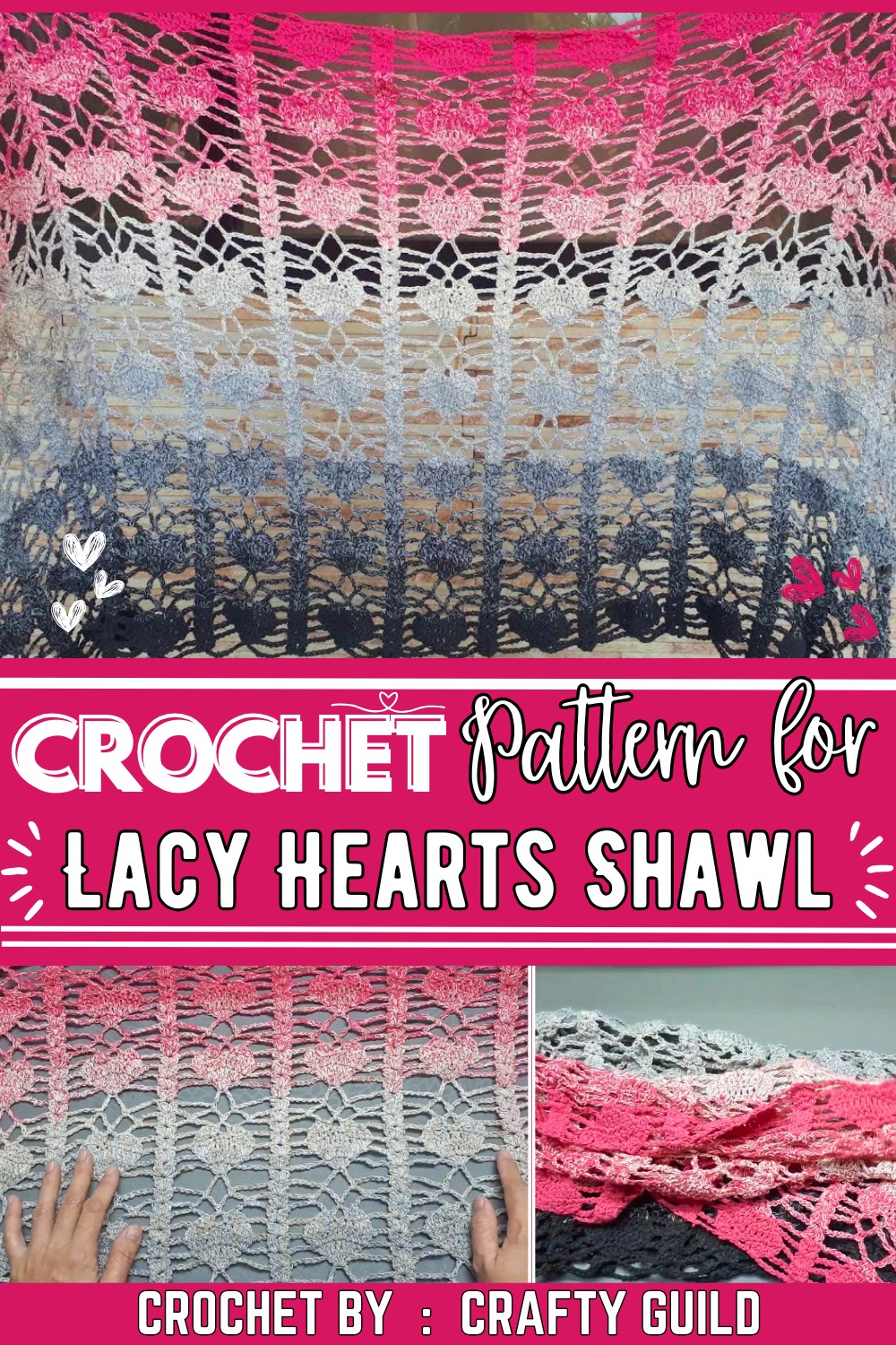 Lacy Hearts Shawl Pattern