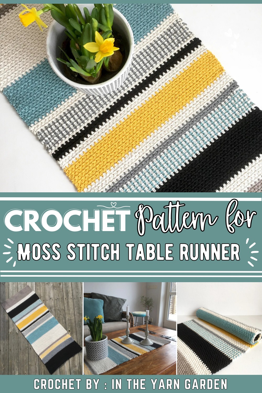 Moss stitch table runner