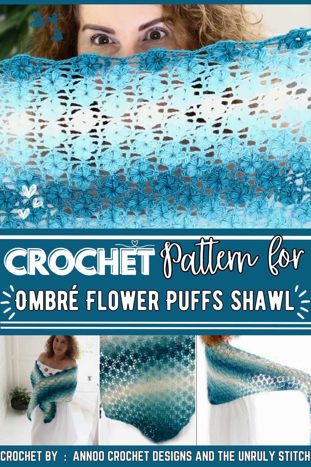 Ombré Flower Puffs Stitch Shawl Free Tutorial