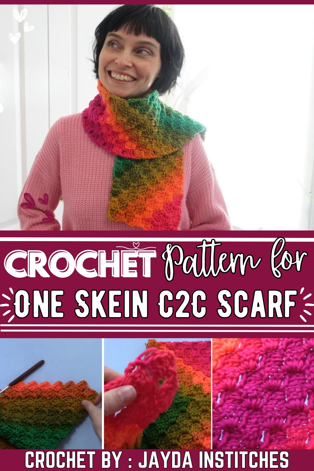 One Skein C2C Scarf Crochet Pattern