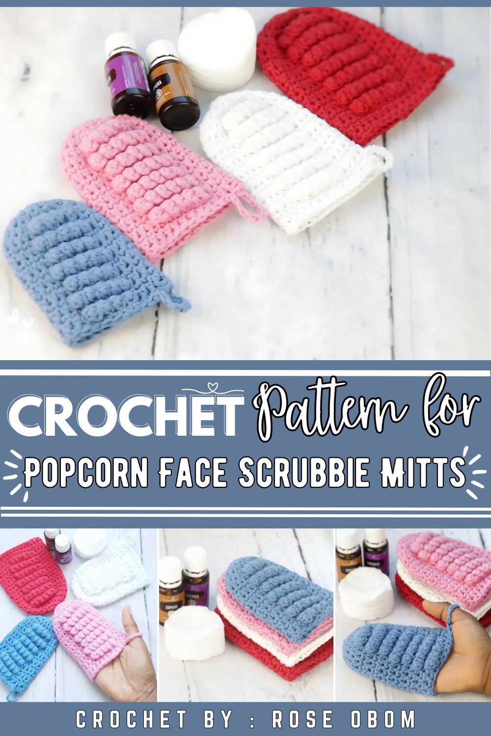 Popcorn Face Scrubbie Mitts