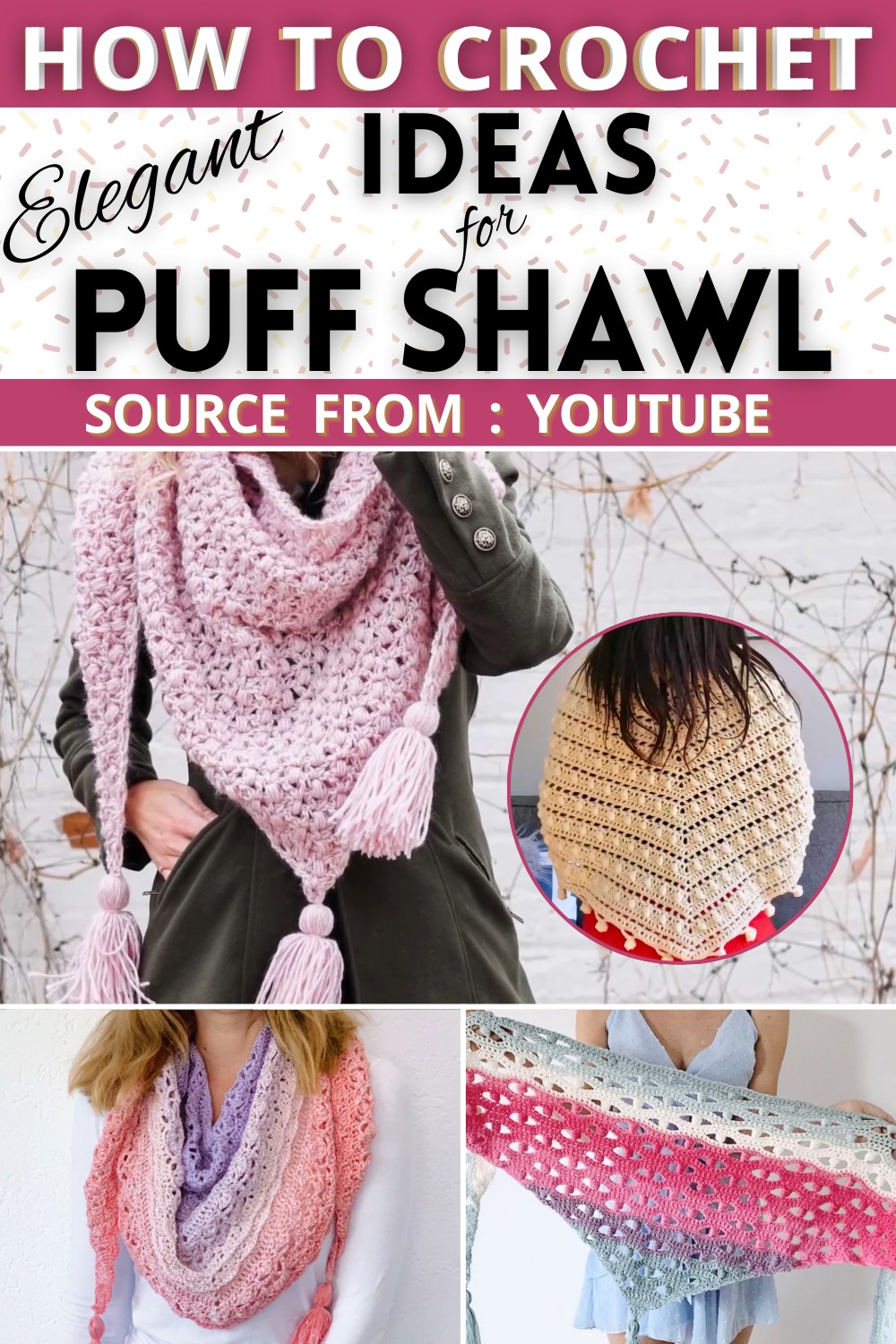 Puff Shawl Free Crochet Patterns Video Tutorial 1