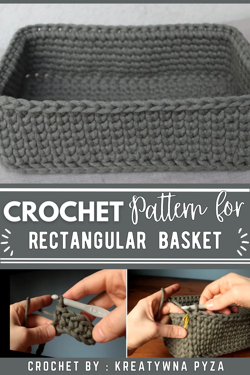 Rectangular Crochet Basket