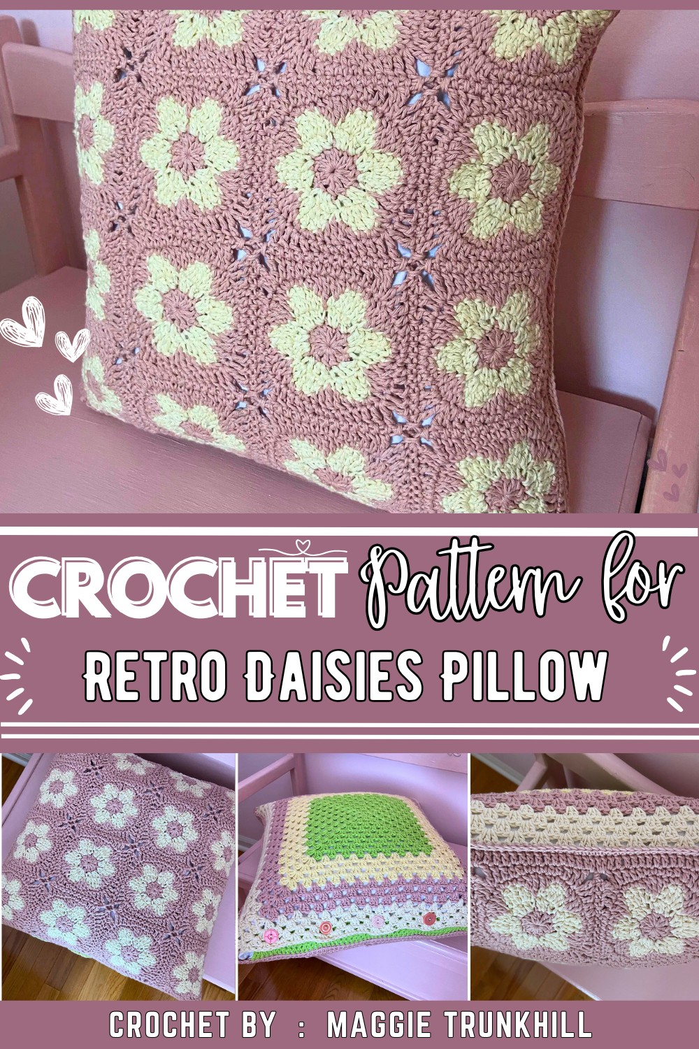 Retro Daisies Pillow