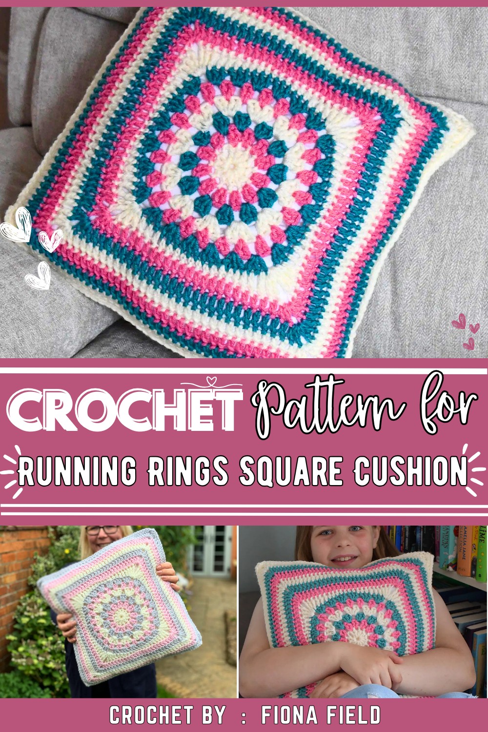 Running Rings Square Cushion Cover