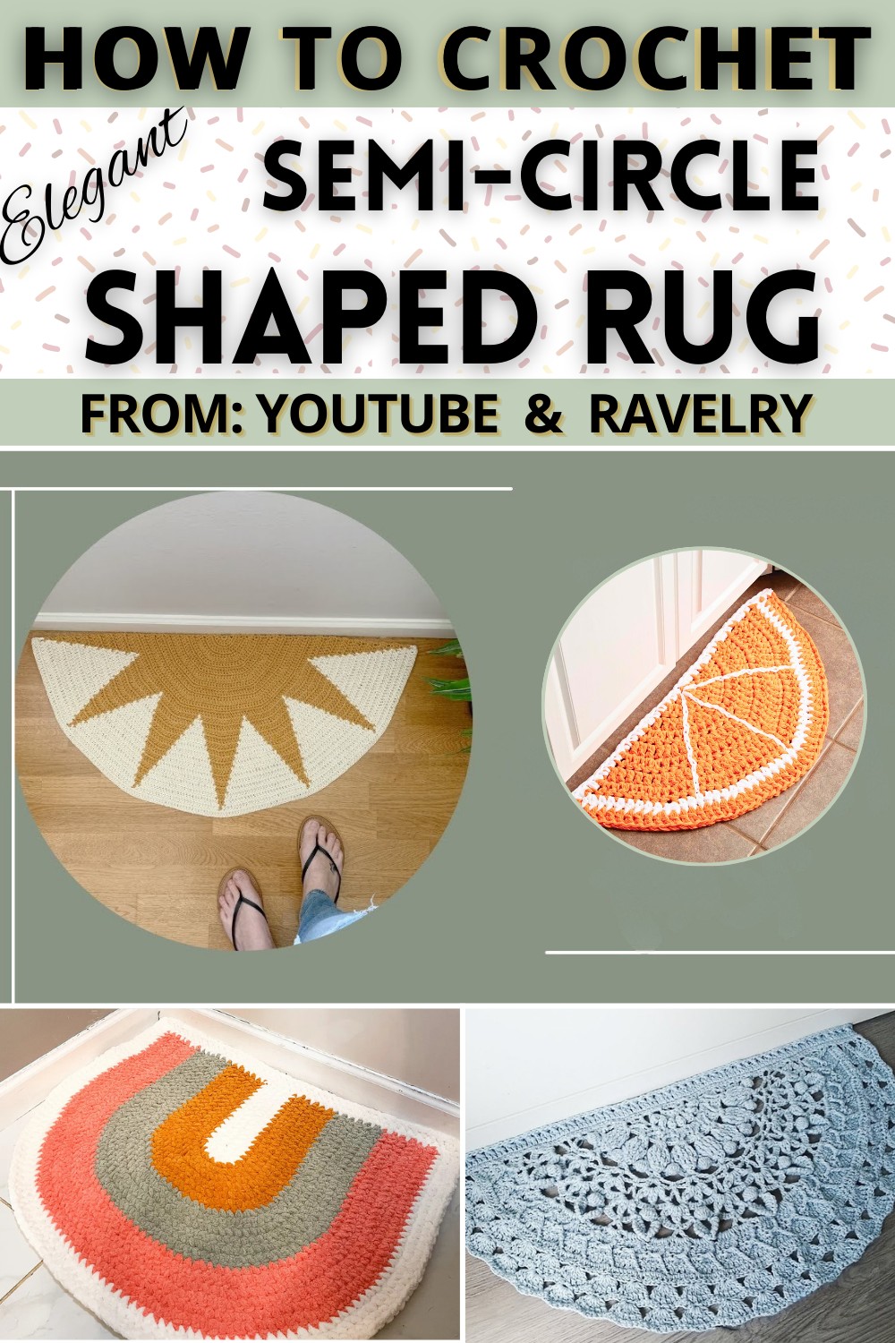 Semi-Circle Shaped Rug Free Crochet Patterns