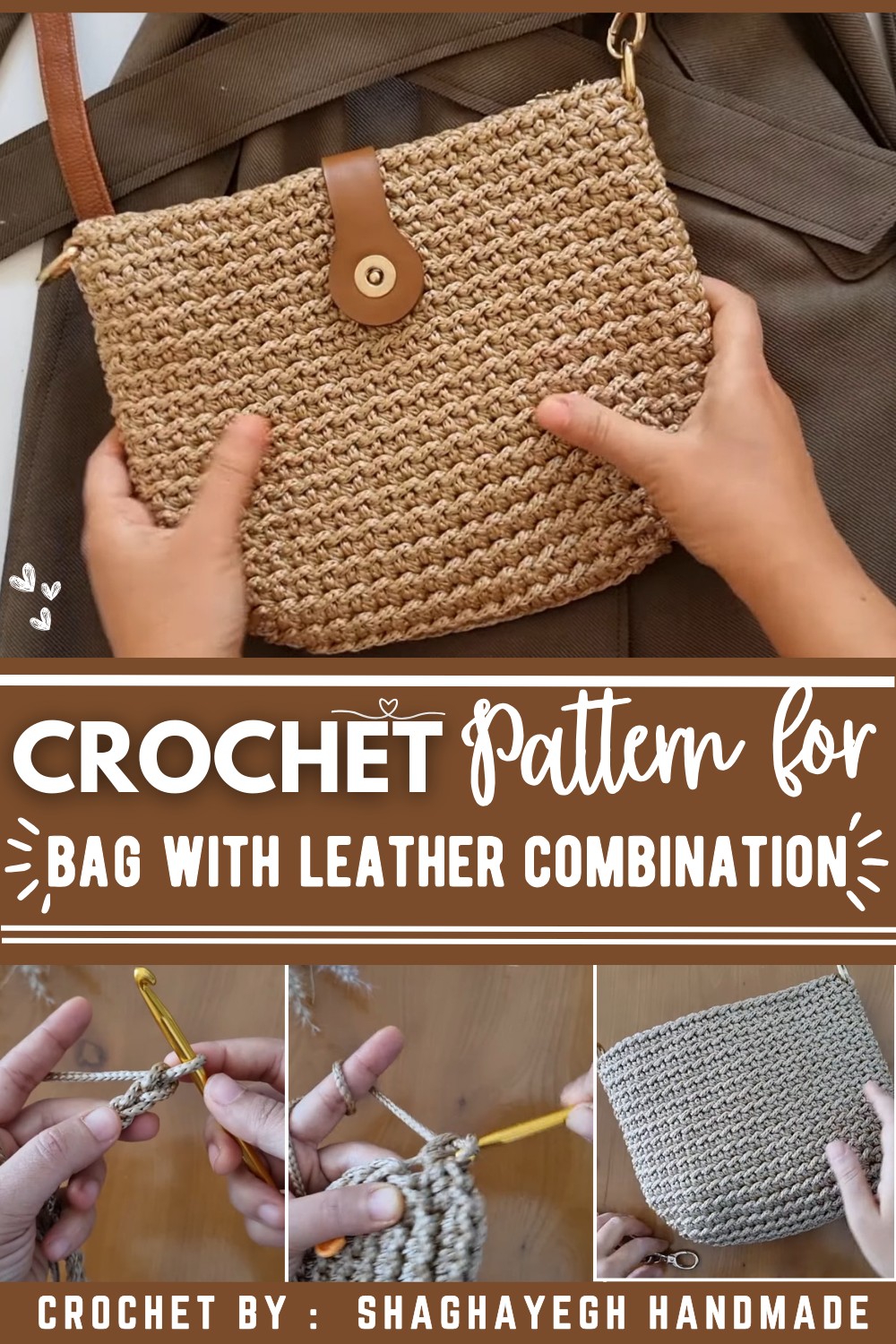 Simple Crochet Bag With Leather Combination