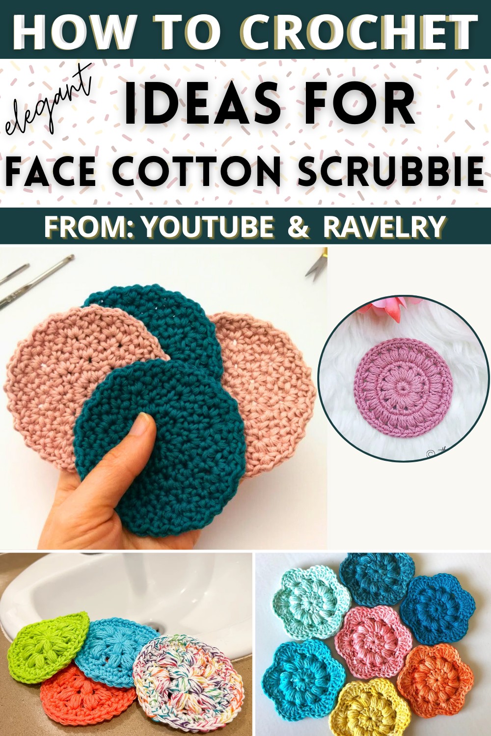 Single Crochet Face Cotton Scrubbie