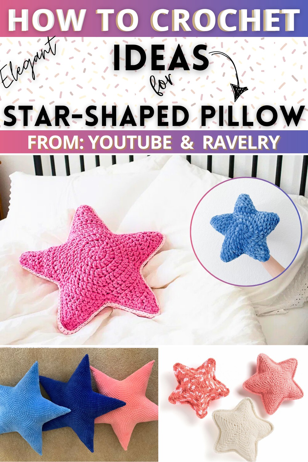 Star-Shaped Pillow Crochet Ideas