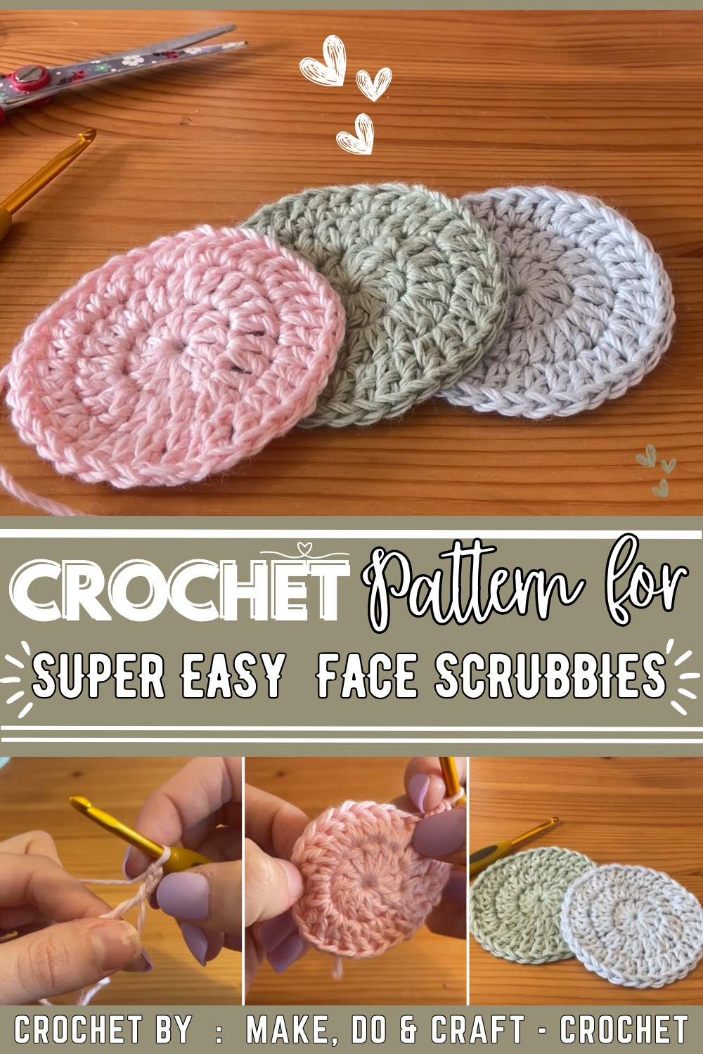 Super Easy Crochet Face Scrubbies Beginner Pattern