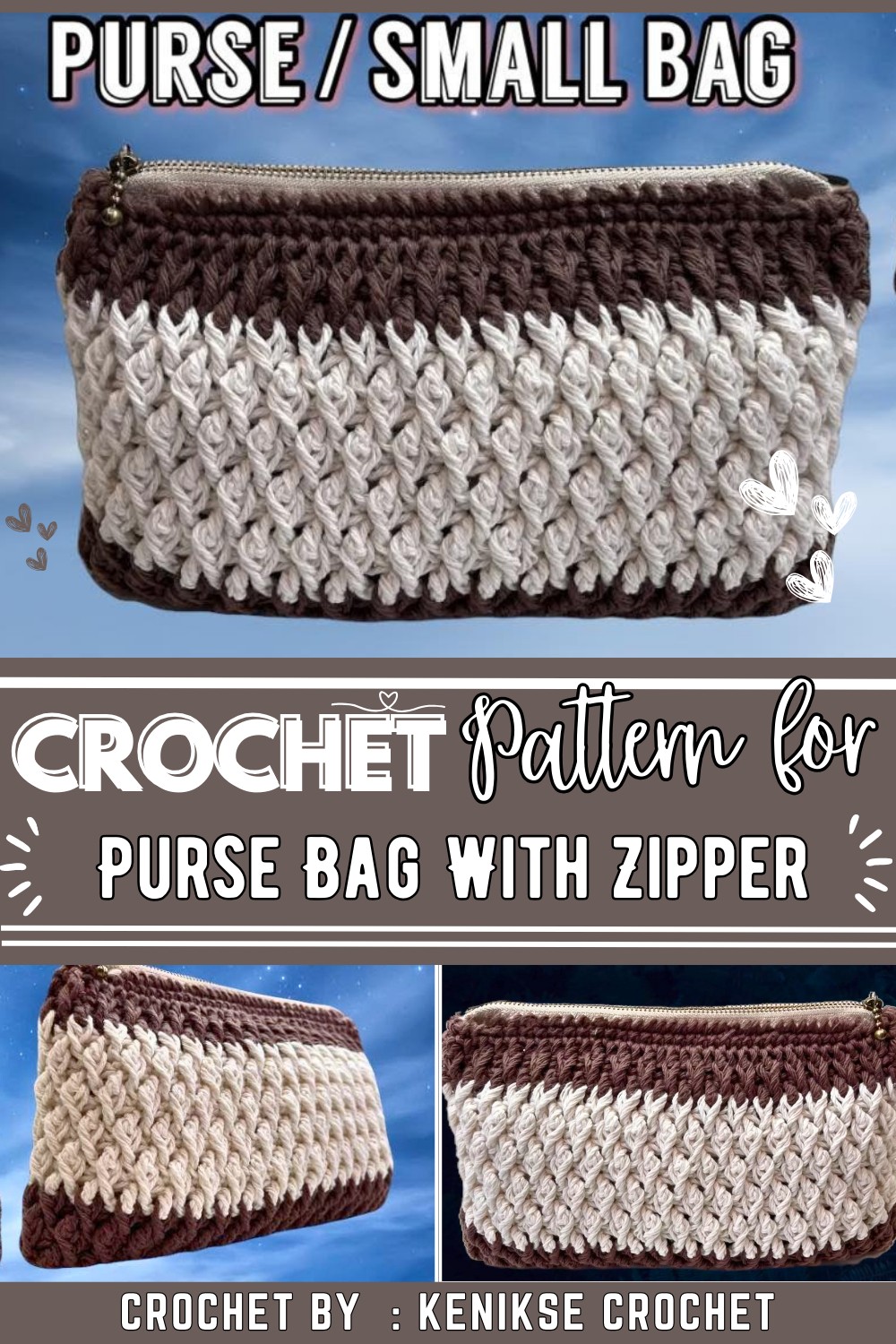 Super Easy Crochet Purse Bag With Zipper