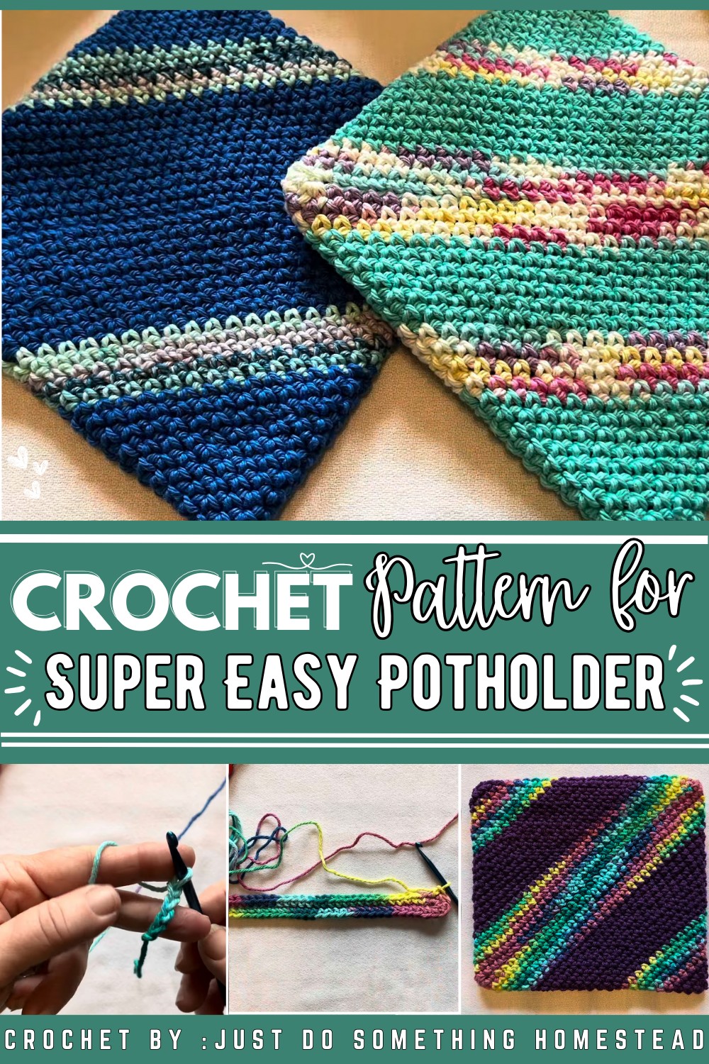 Super Easy Potholder Using One Stitch Single Crochet