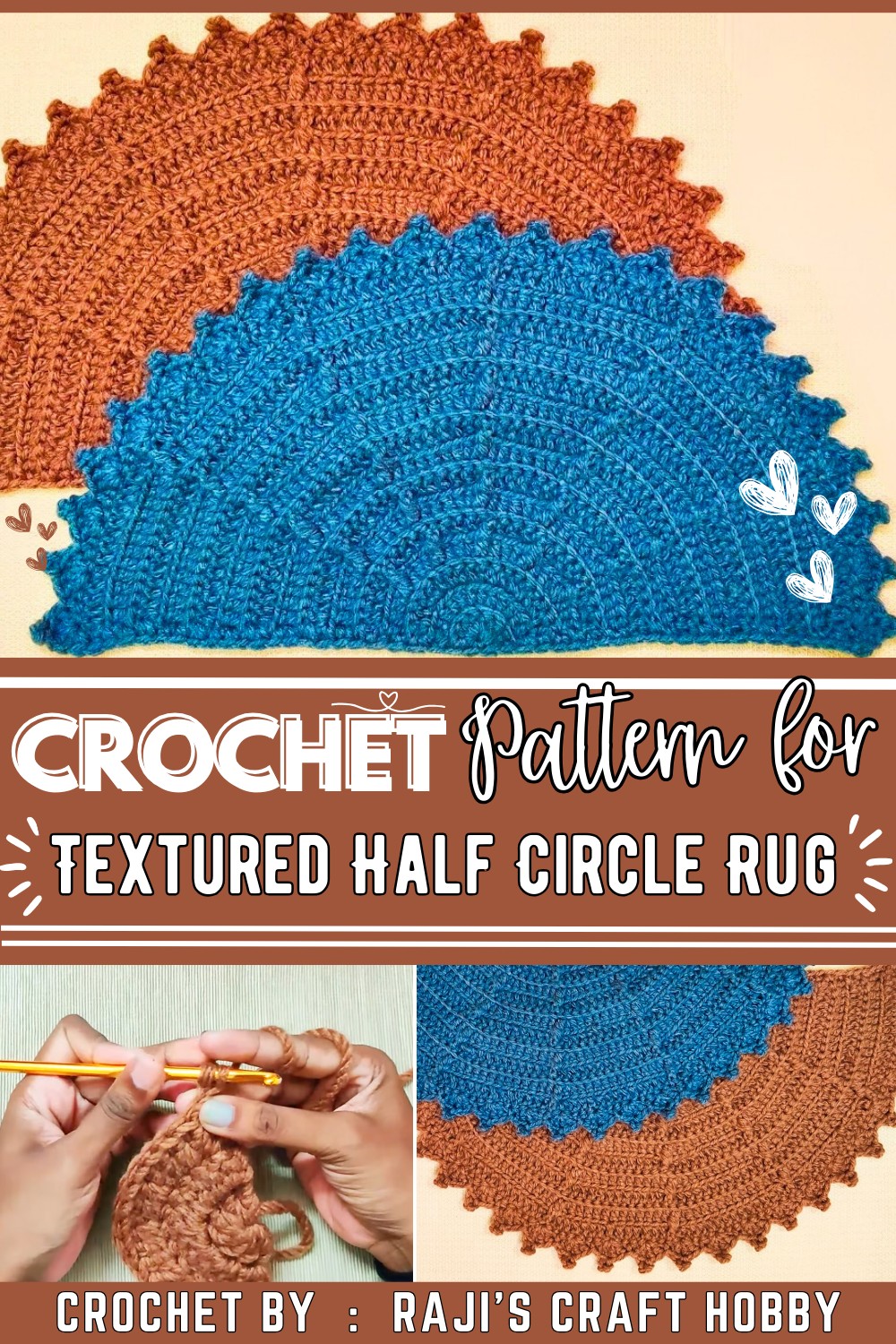 Textured Crochet Half Circle Rug How To Crochet Semi Circle Rug