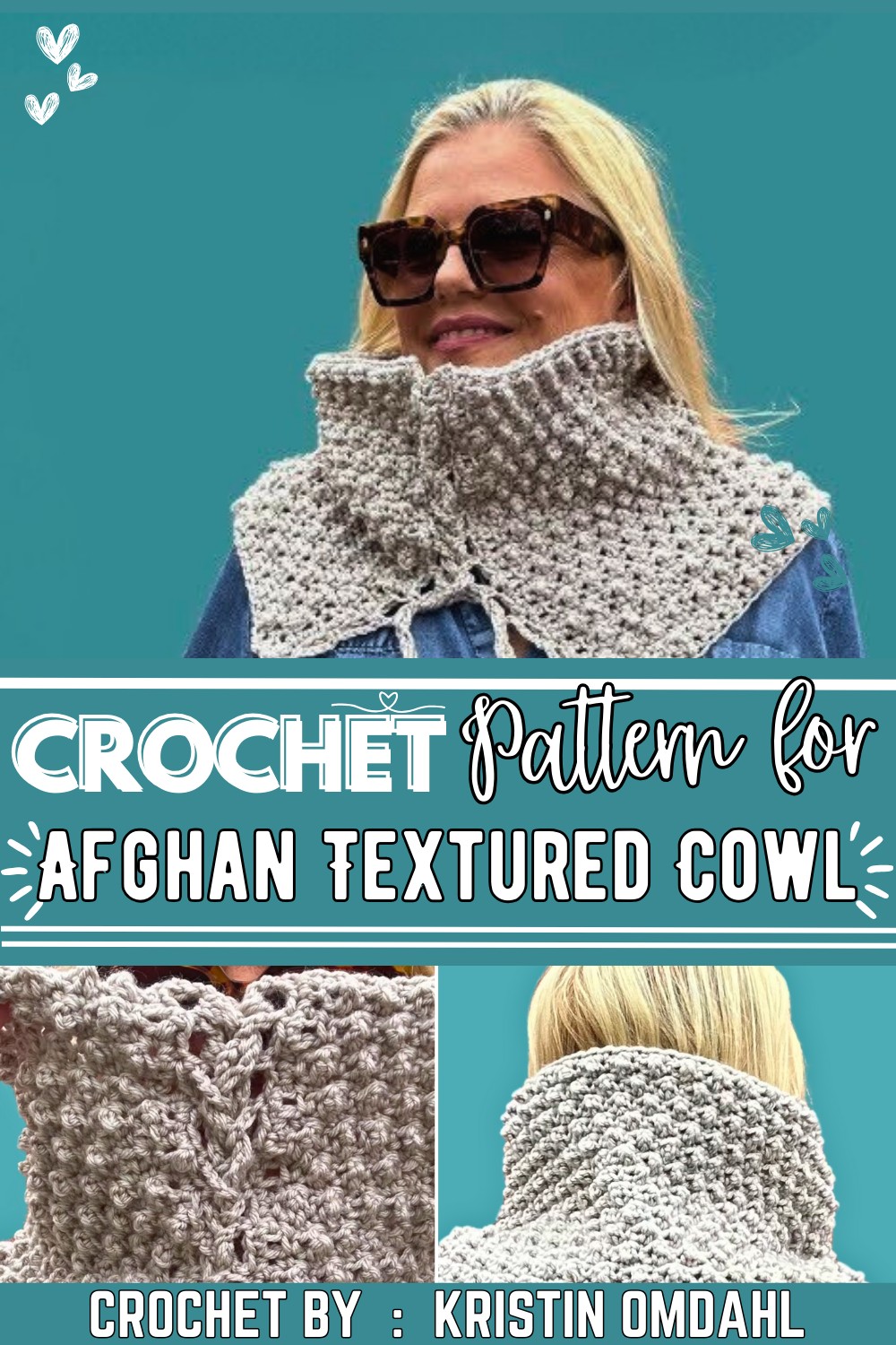 Textured Crochet Stitch Pattern for Cowl Scarf or Afghan