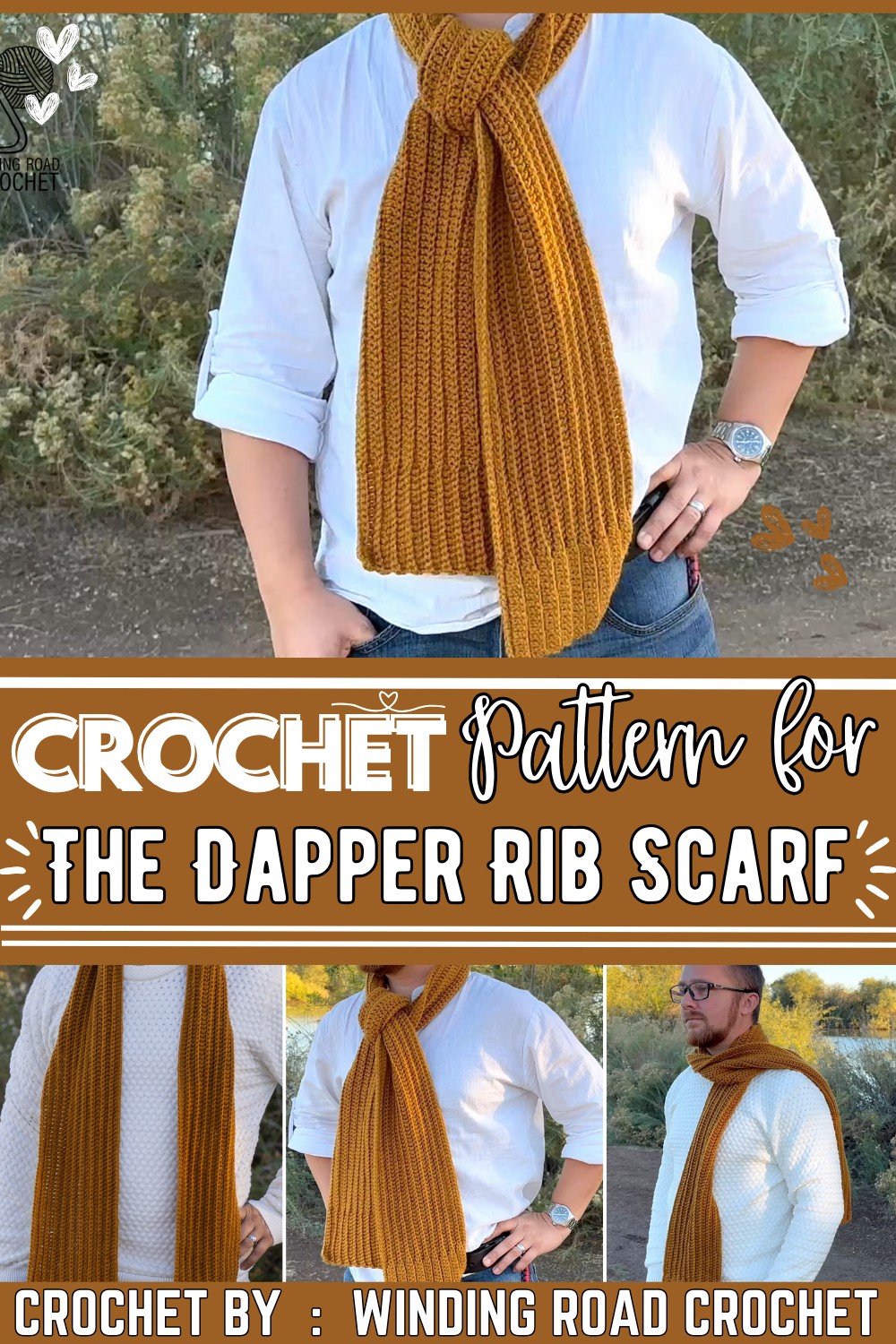 The Dapper Rib Crochet Scarf Pattern