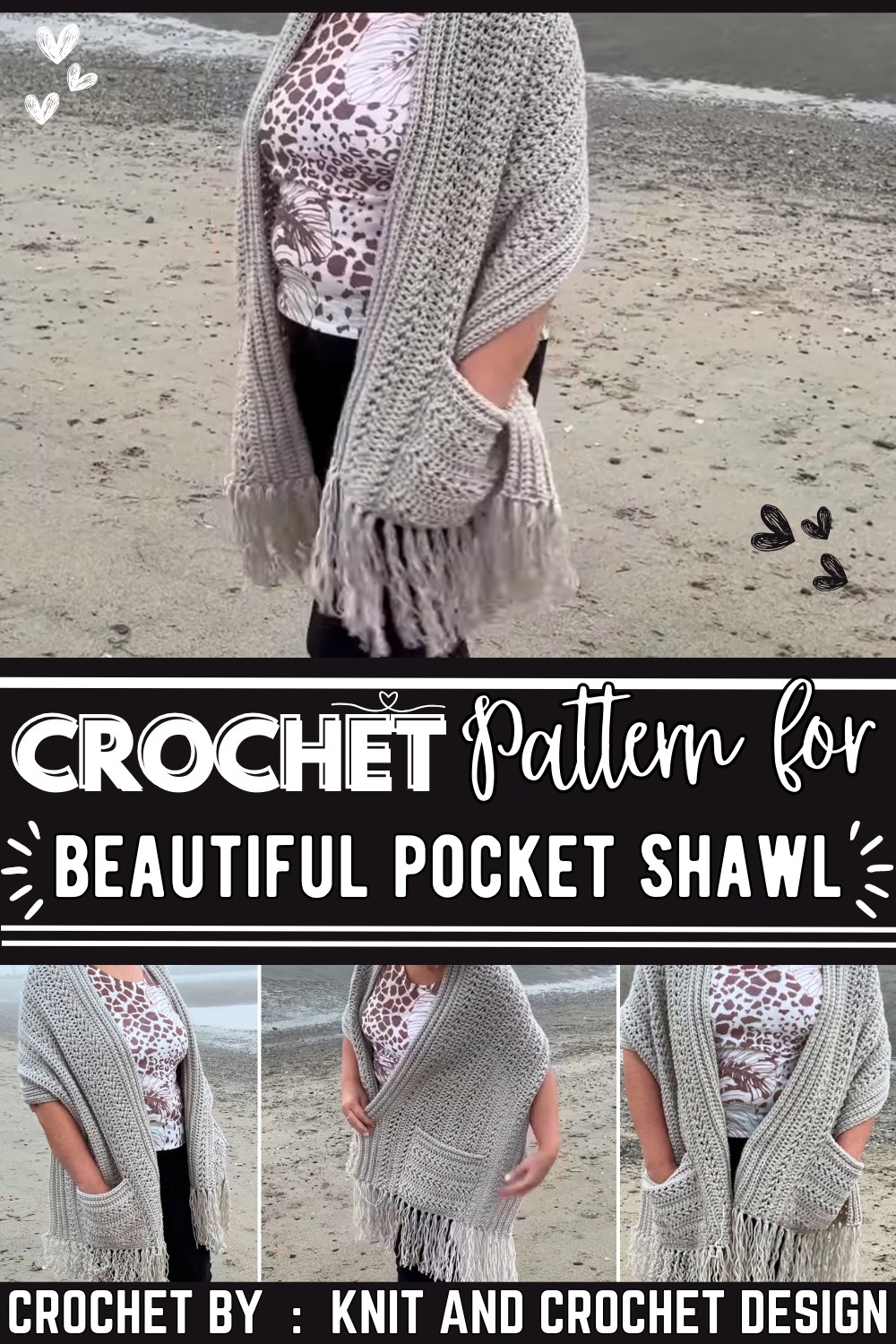 The most beautiful crochet pocket Shawl