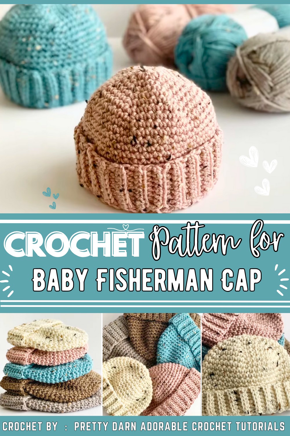 Very Easy Crochet Baby Hat 6-12 Months - The Fisherman Cap For Boys and Girls
