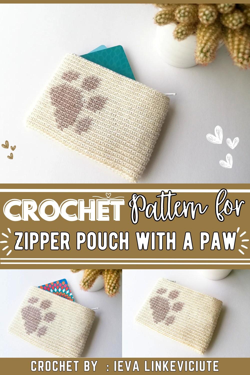 Zipper Pouch With A Paw Print
