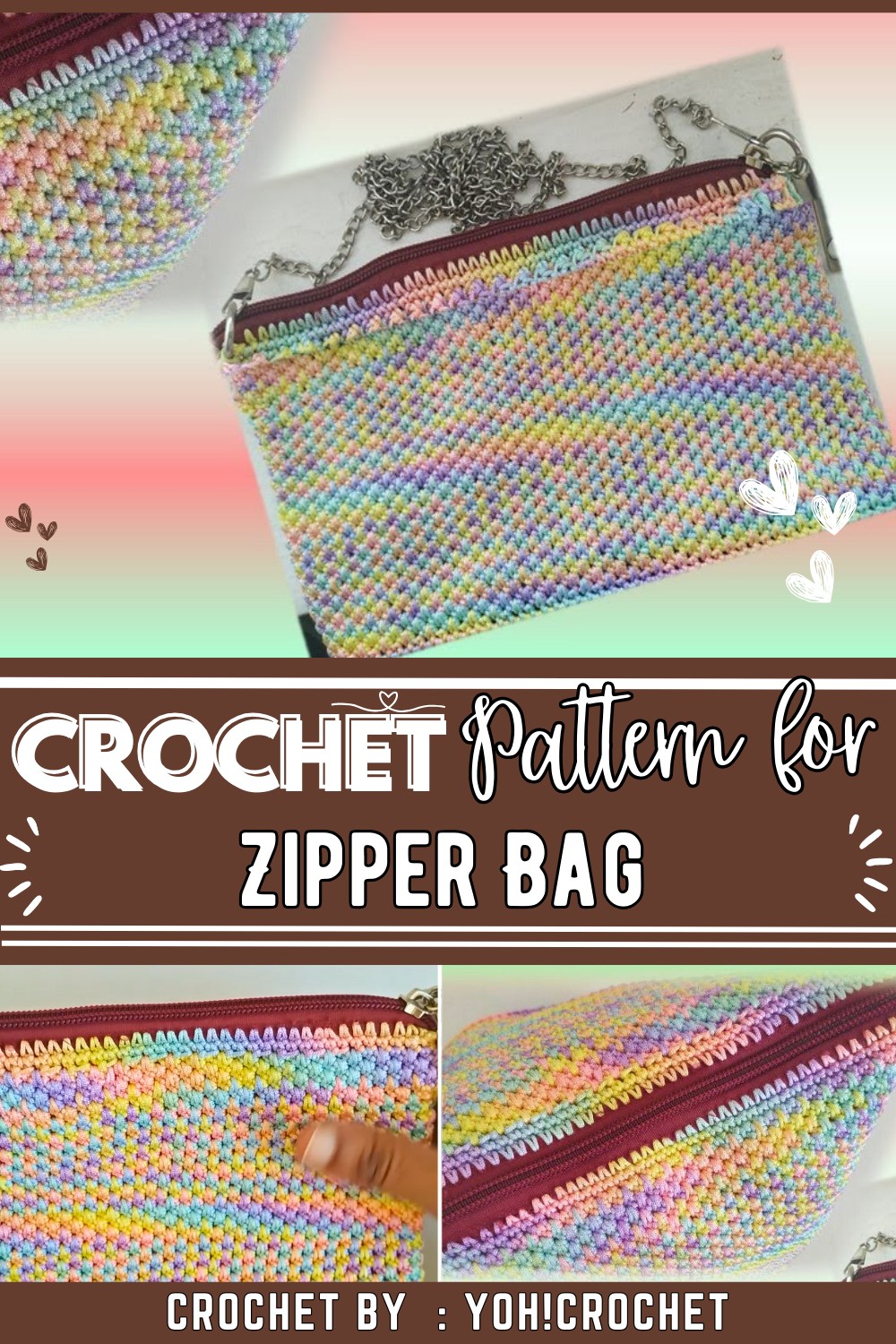 Zipper To Crochet Bag