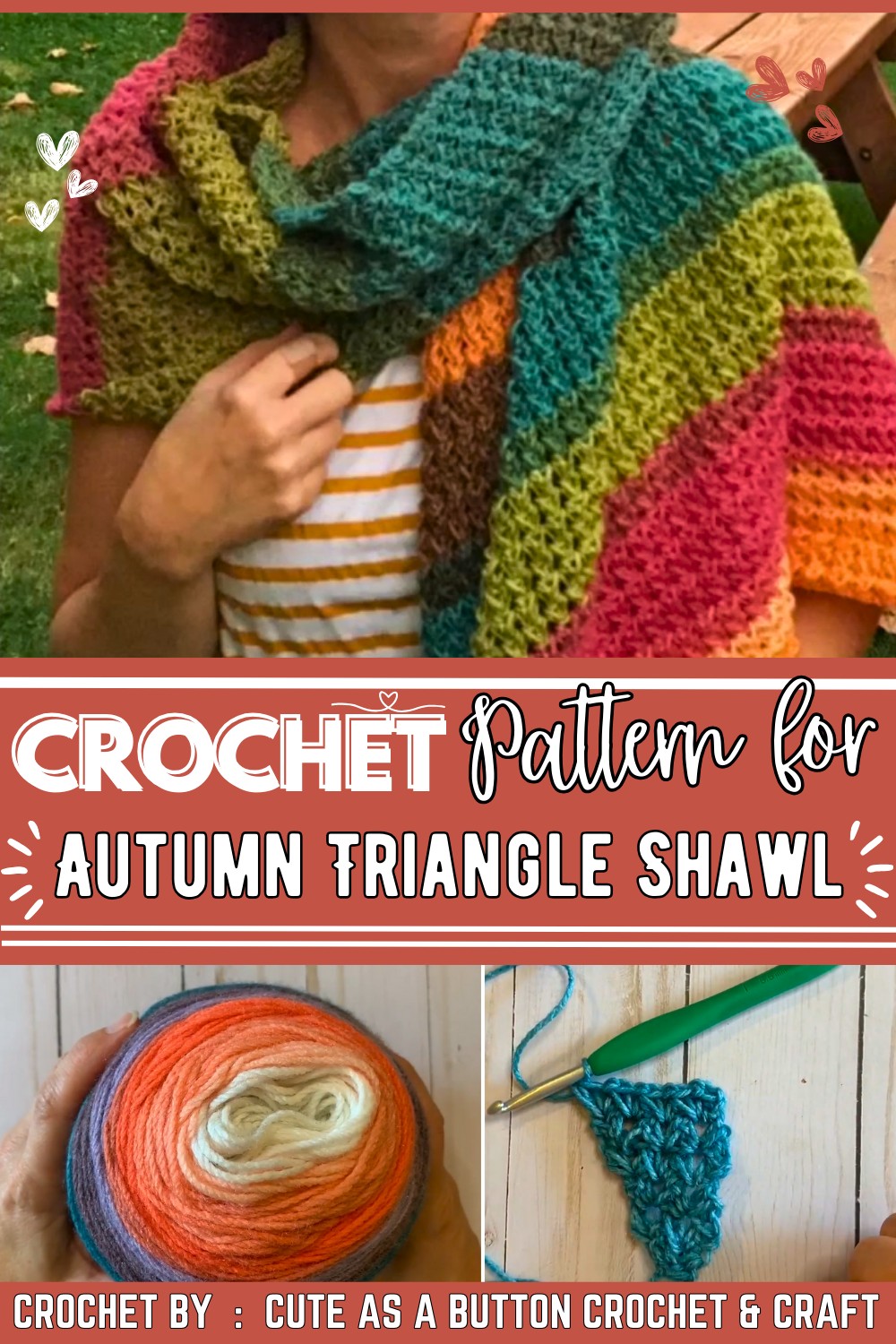 Autumn Cascades Asymmetrical Triangle Shawl Crochet Pattern