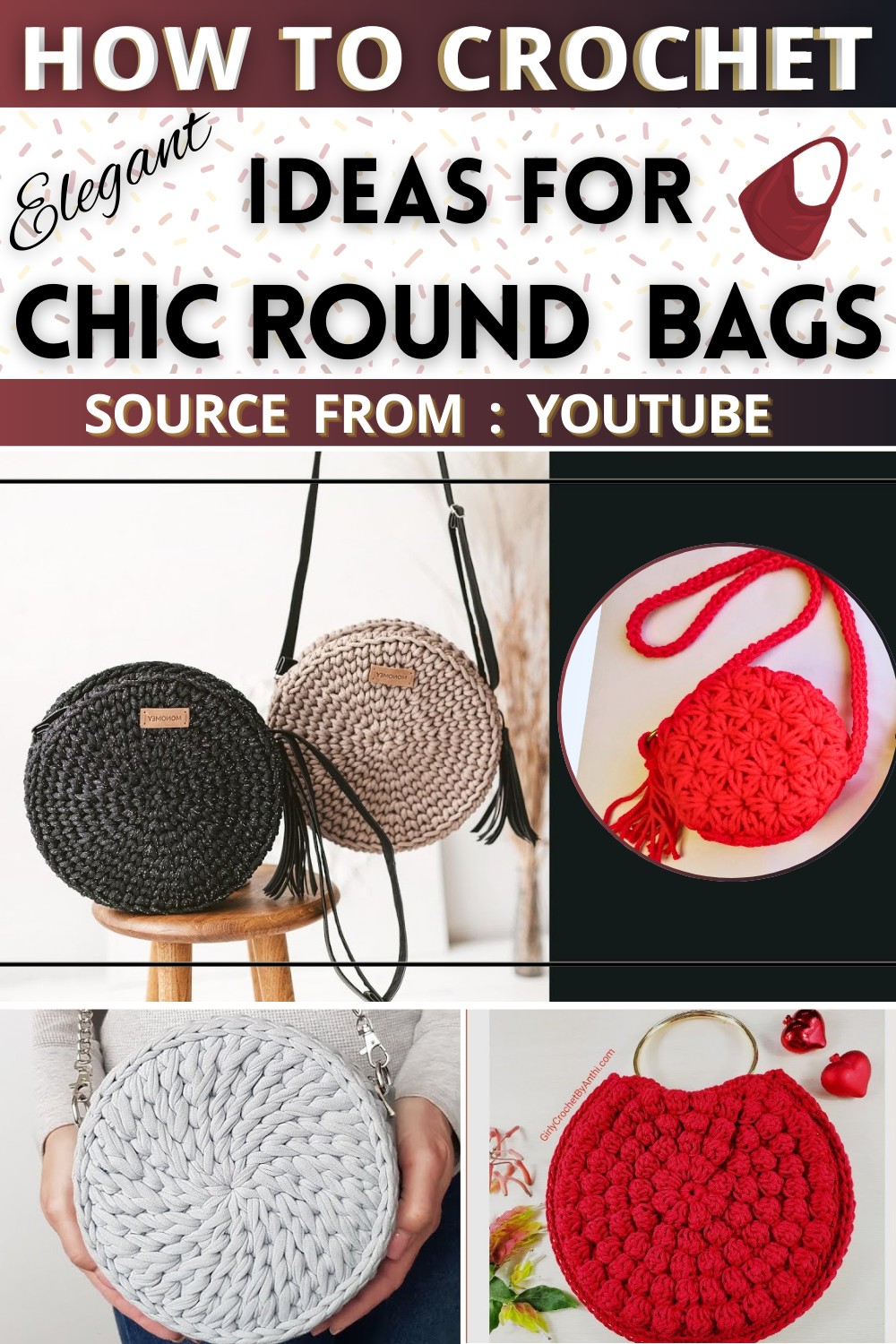 Chic Round Crochet Bags – Free Patterns
