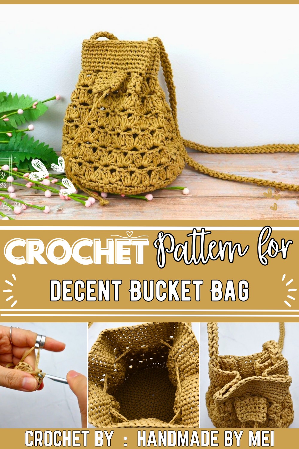 Crochet Bucket Bag DIY Bag Making Tutorial
