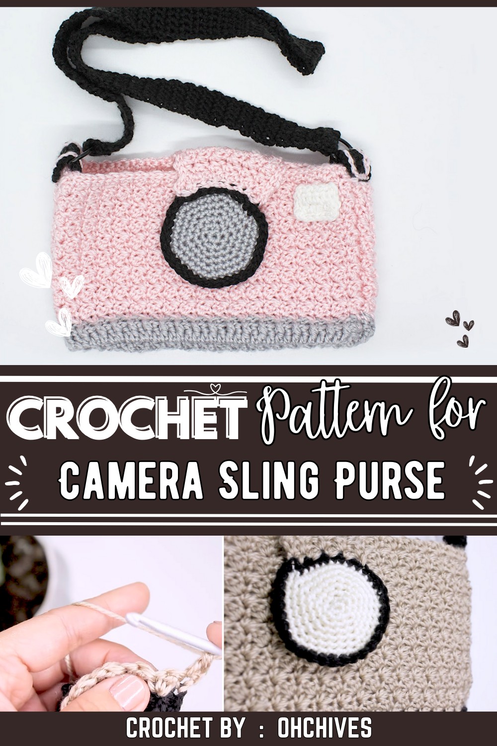 Crochet Camera Sling Purse